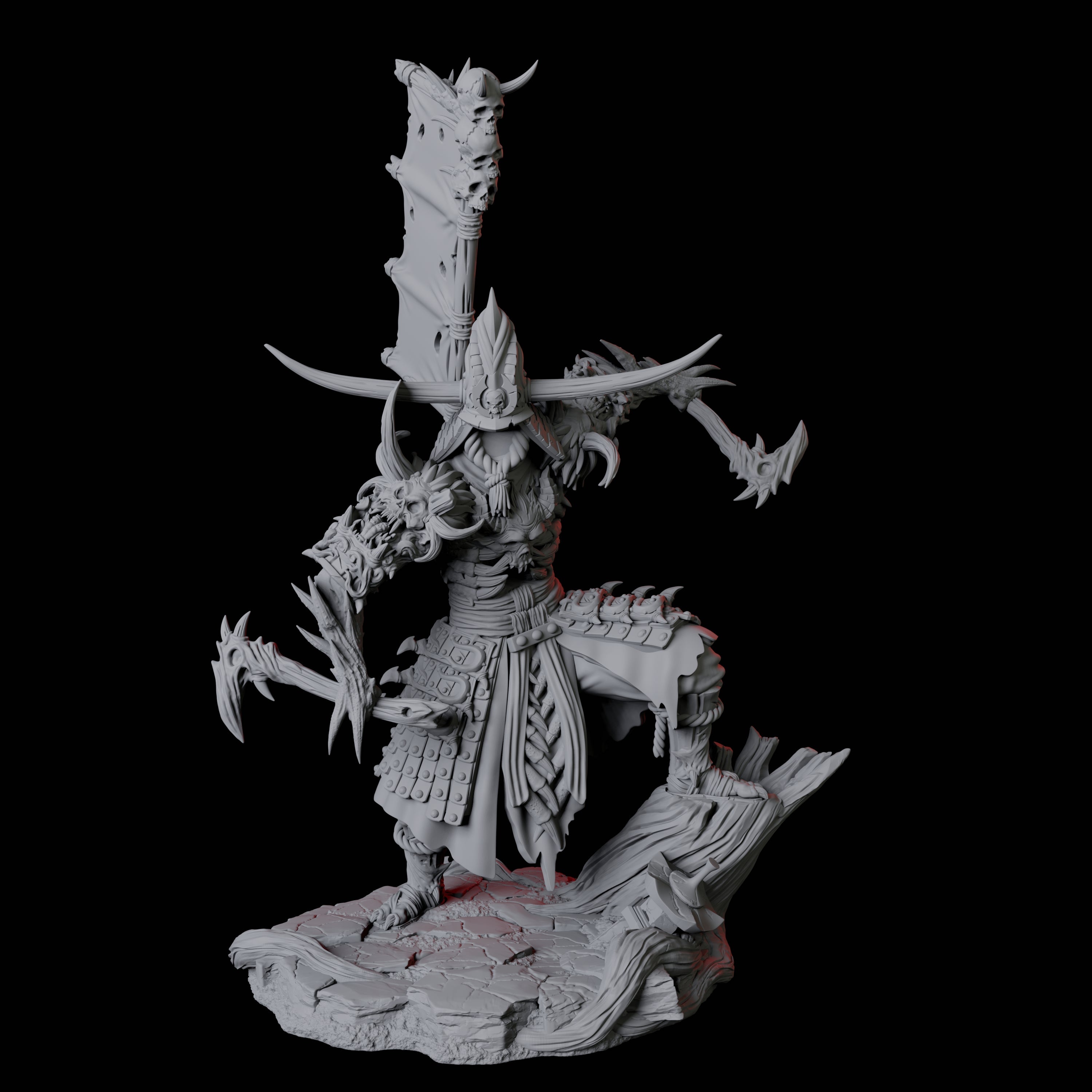 Skeletal Undead Samurai B Miniature for Dungeons and Dragons, Pathfinder or other TTRPGs