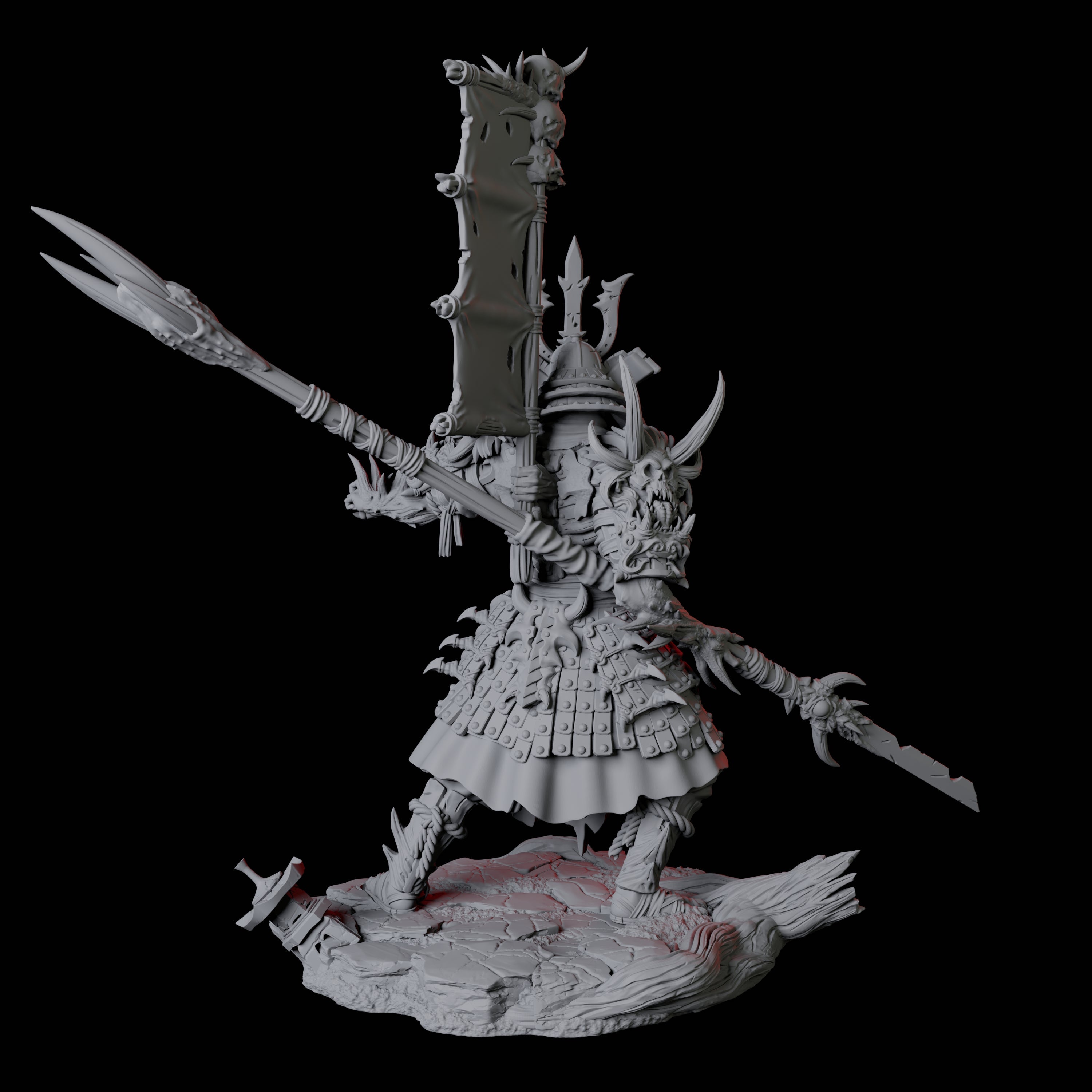 Skeletal Undead Samurai C Miniature for Dungeons and Dragons, Pathfinder or other TTRPGs