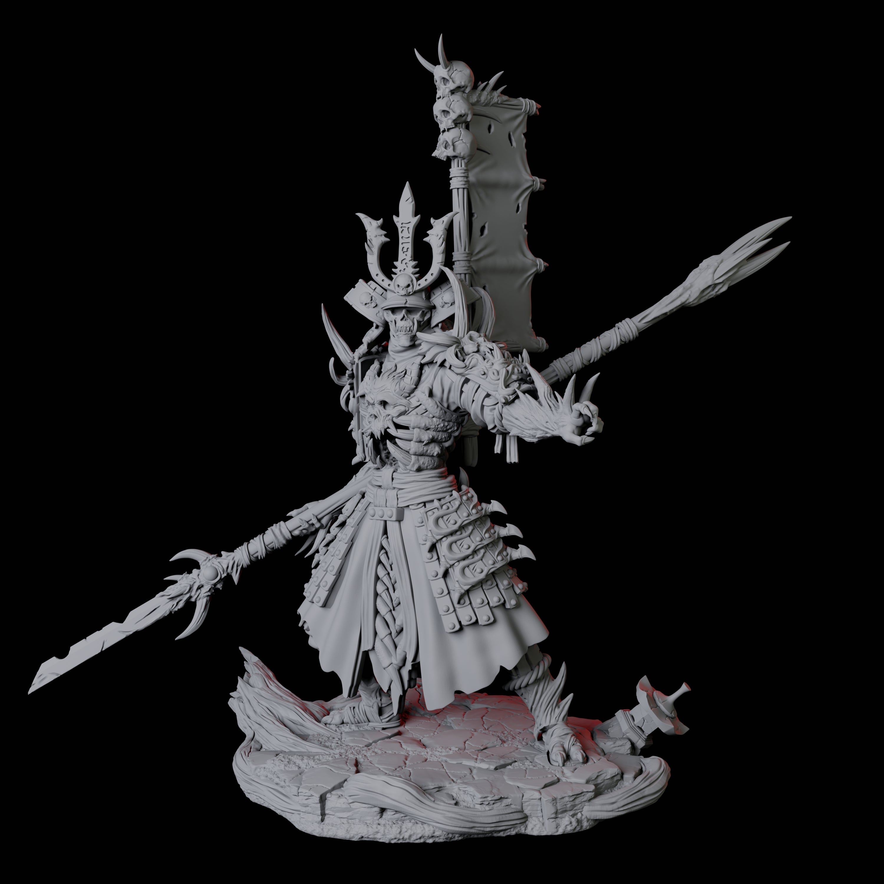 Skeletal Undead Samurai C Miniature for Dungeons and Dragons, Pathfinder or other TTRPGs