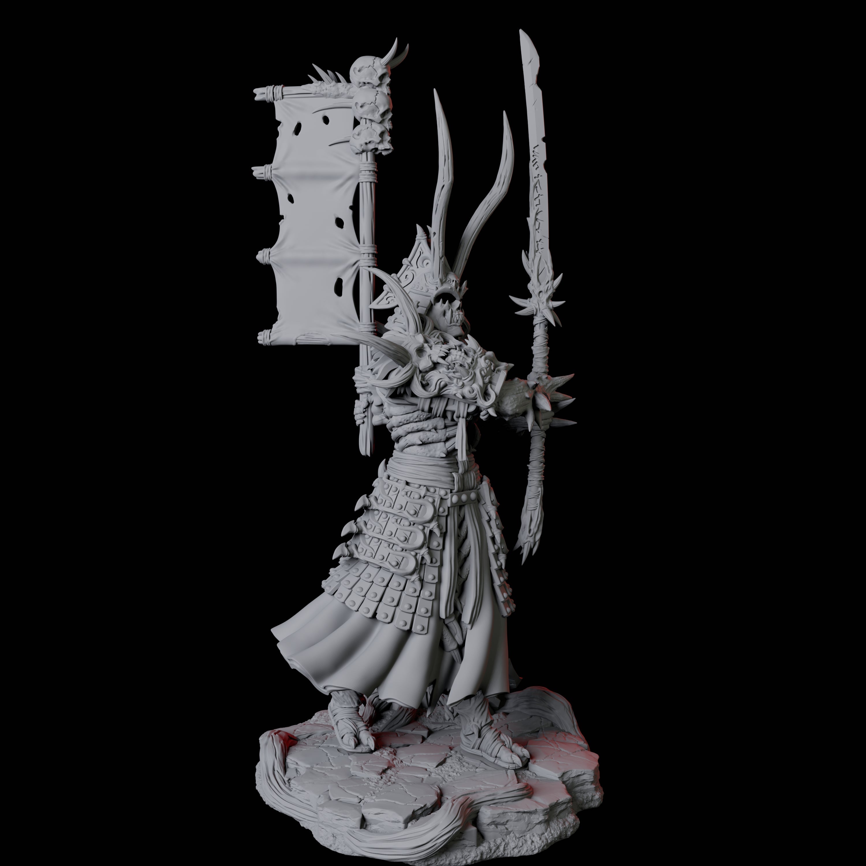 Skeletal Undead Samurai D Miniature for Dungeons and Dragons, Pathfinder or other TTRPGs