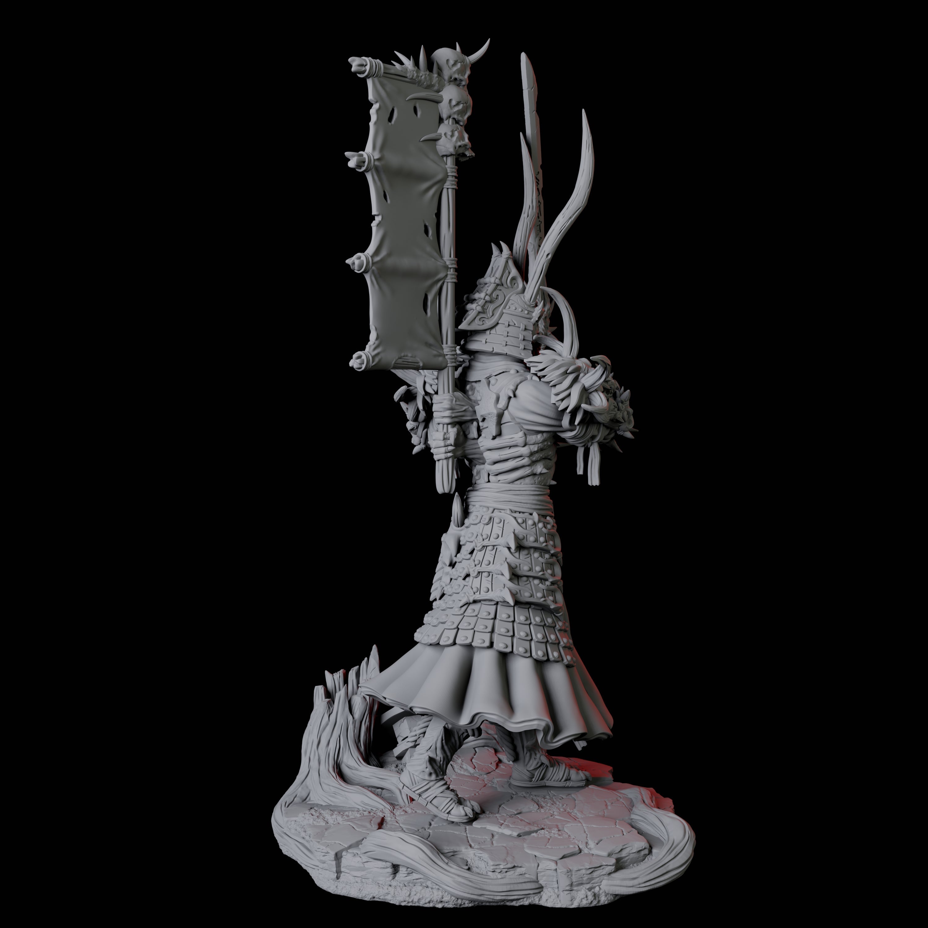 Skeletal Undead Samurai D Miniature for Dungeons and Dragons, Pathfinder or other TTRPGs