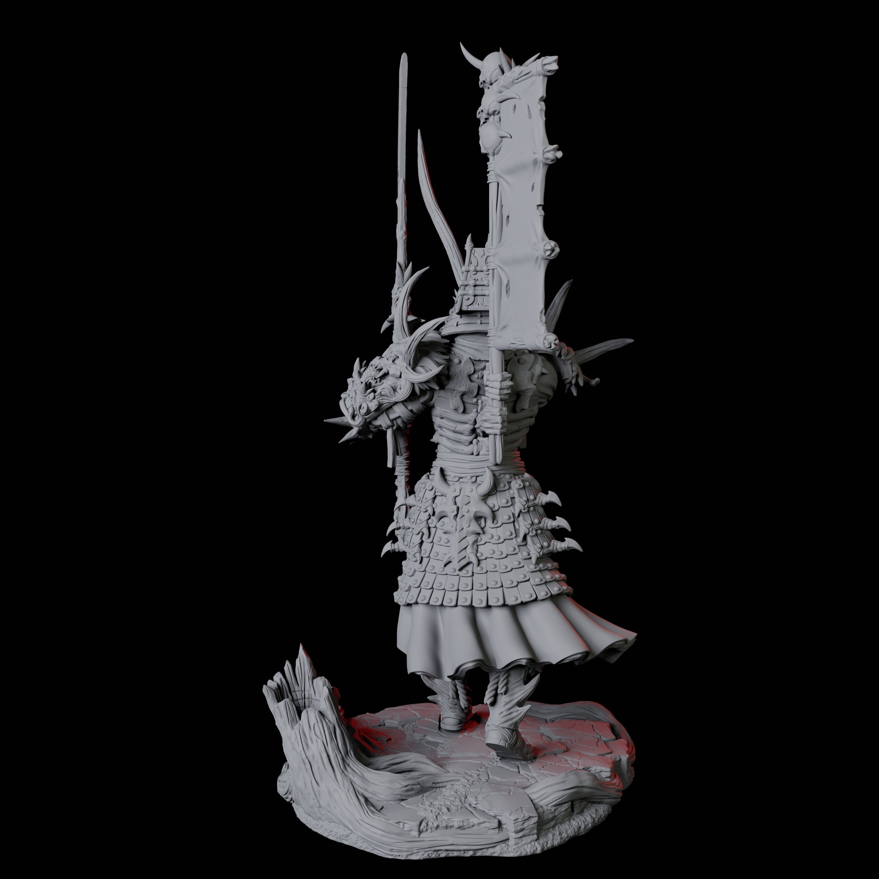 Skeletal Undead Samurai D Miniature for Dungeons and Dragons, Pathfinder or other TTRPGs