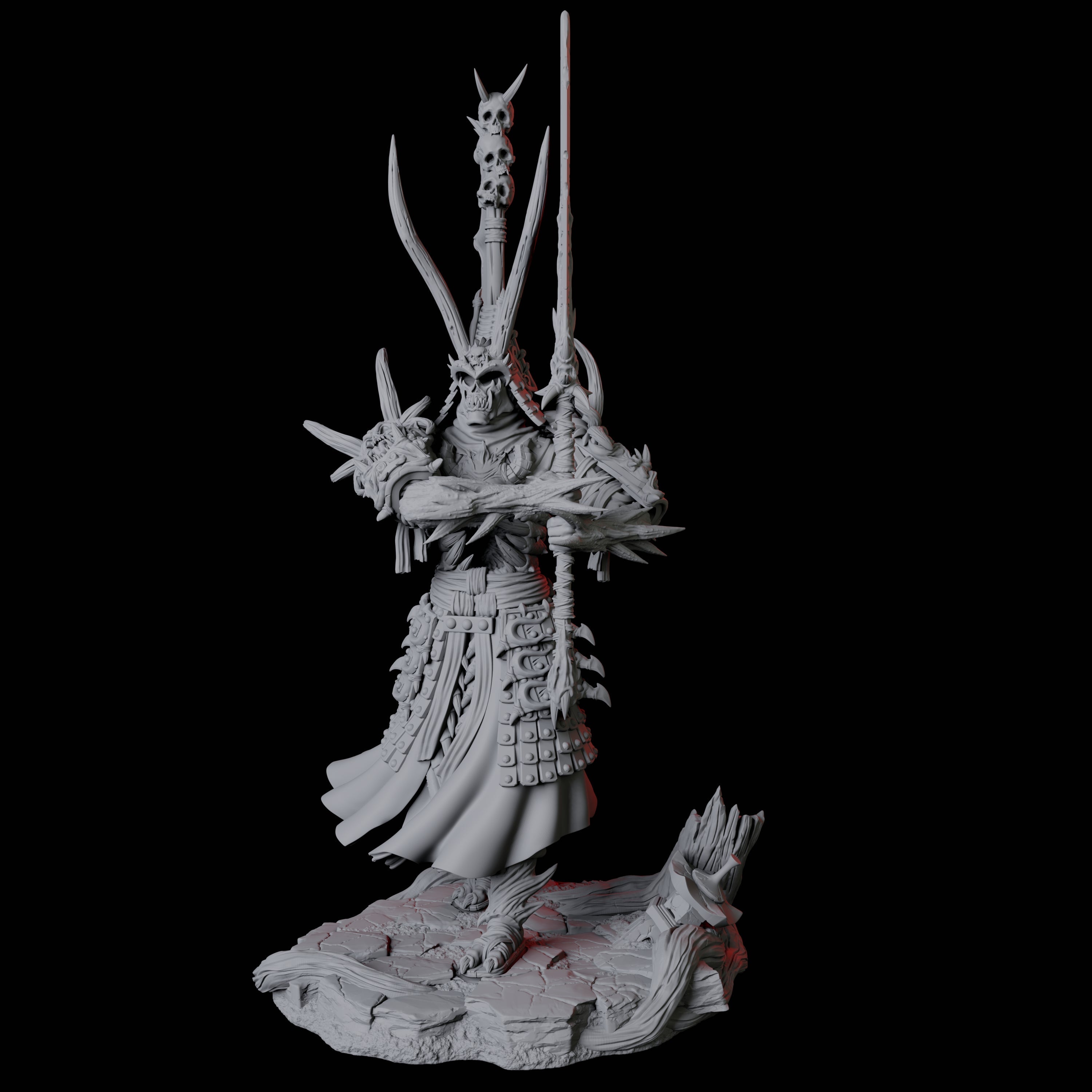 Skeletal Undead Samurai D Miniature for Dungeons and Dragons, Pathfinder or other TTRPGs