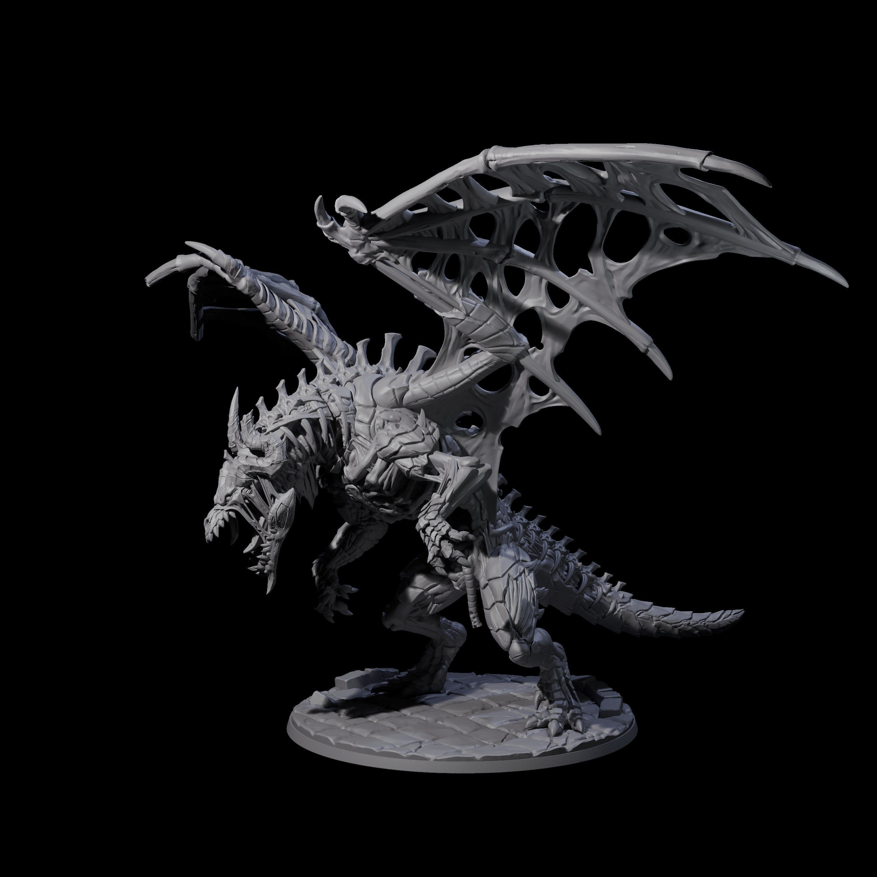 Skeletal Zombie Dragon Miniature for Dungeons and Dragons, Pathfinder or other TTRPGs