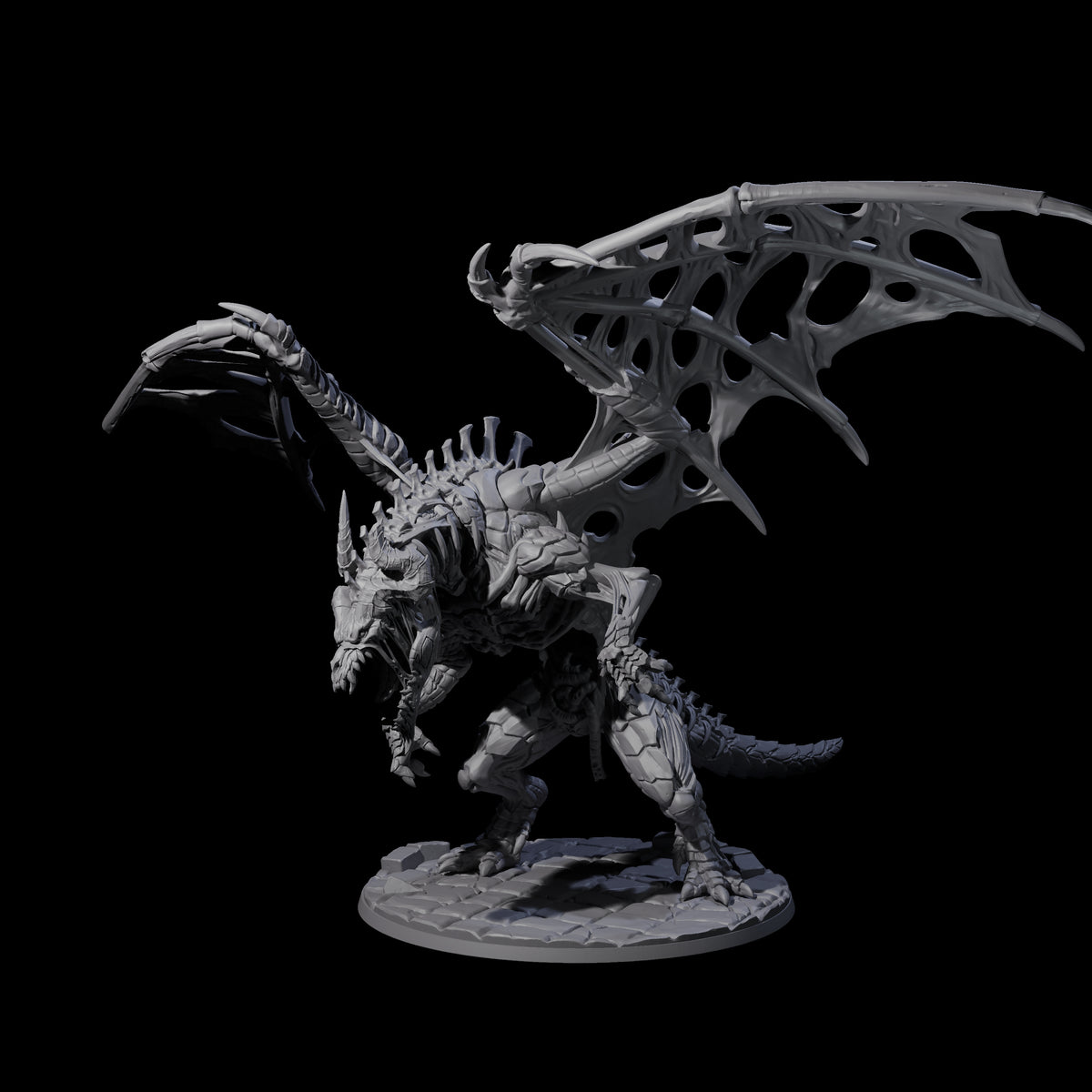 Skeletal Zombie Dragon Miniature for Dungeons and Dragons, Pathfinder or other TTRPGs
