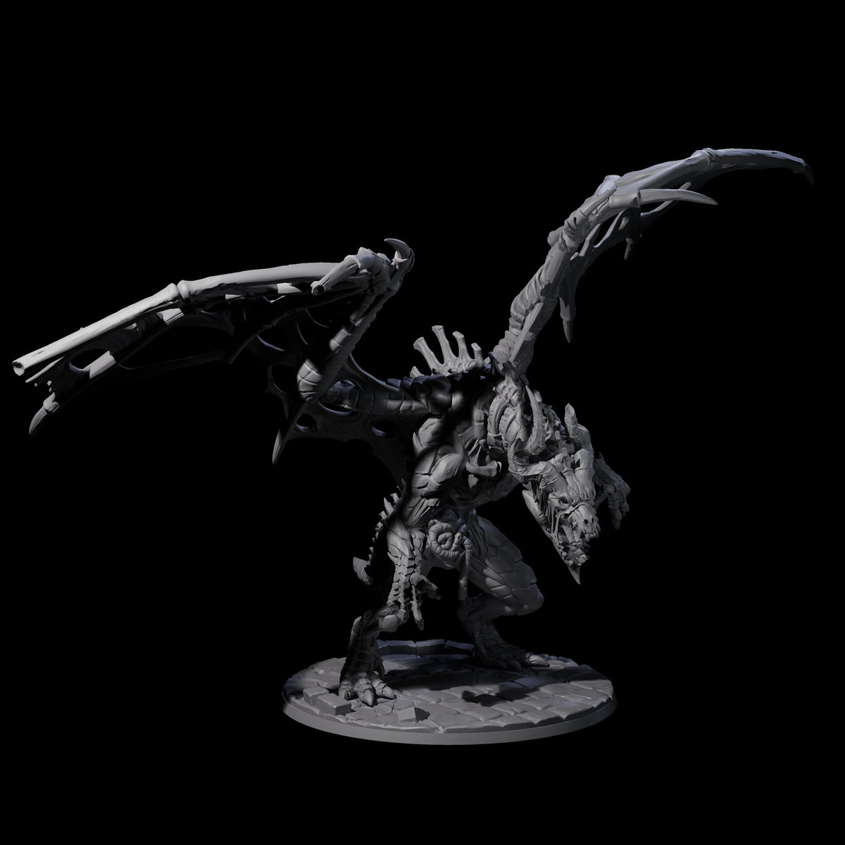 Skeletal Zombie Dragon Miniature for Dungeons and Dragons, Pathfinder or other TTRPGs