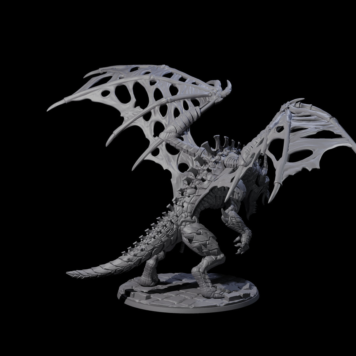 Skeletal Zombie Dragon Miniature for Dungeons and Dragons, Pathfinder or other TTRPGs