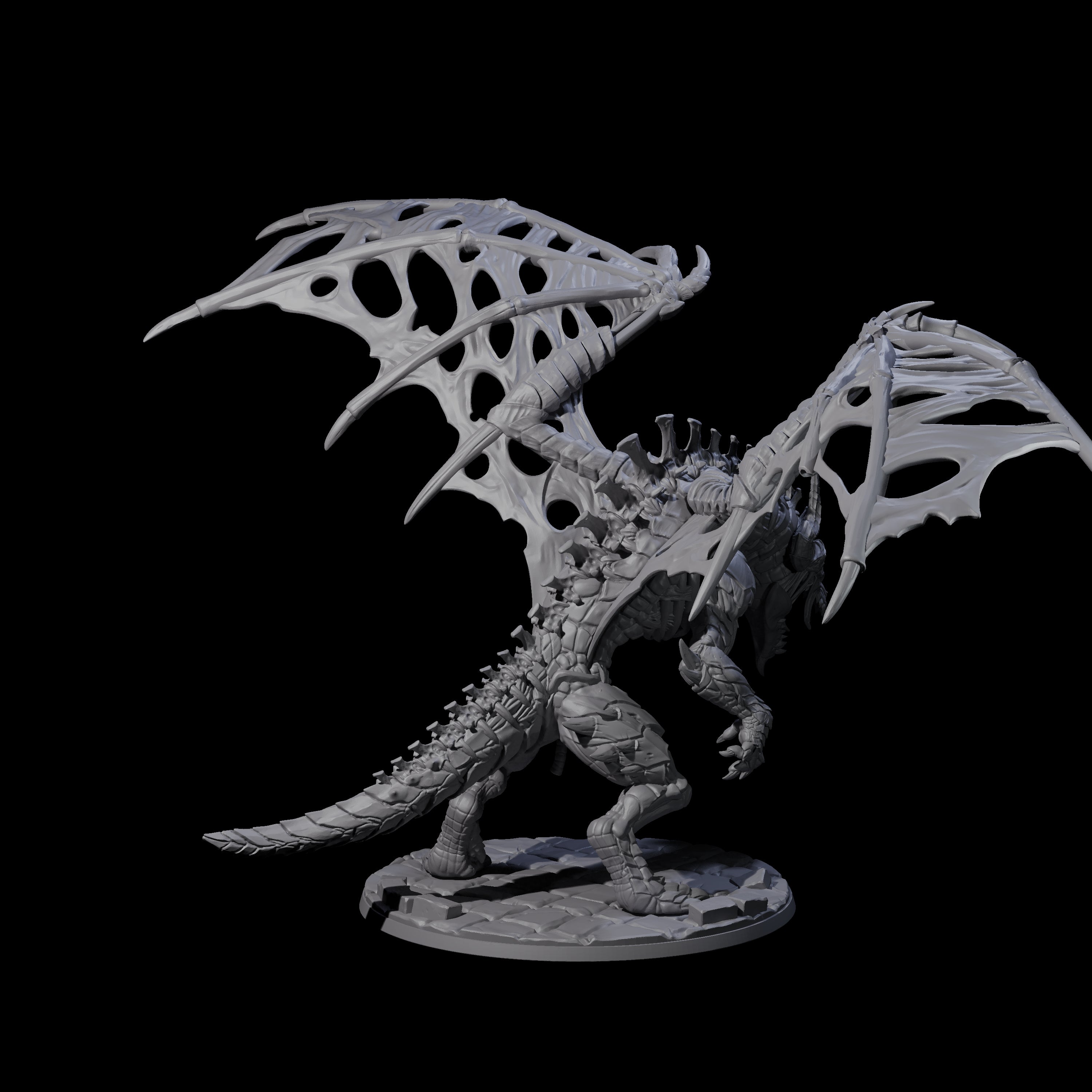 Skeletal Zombie Dragon Miniature for Dungeons and Dragons, Pathfinder or other TTRPGs