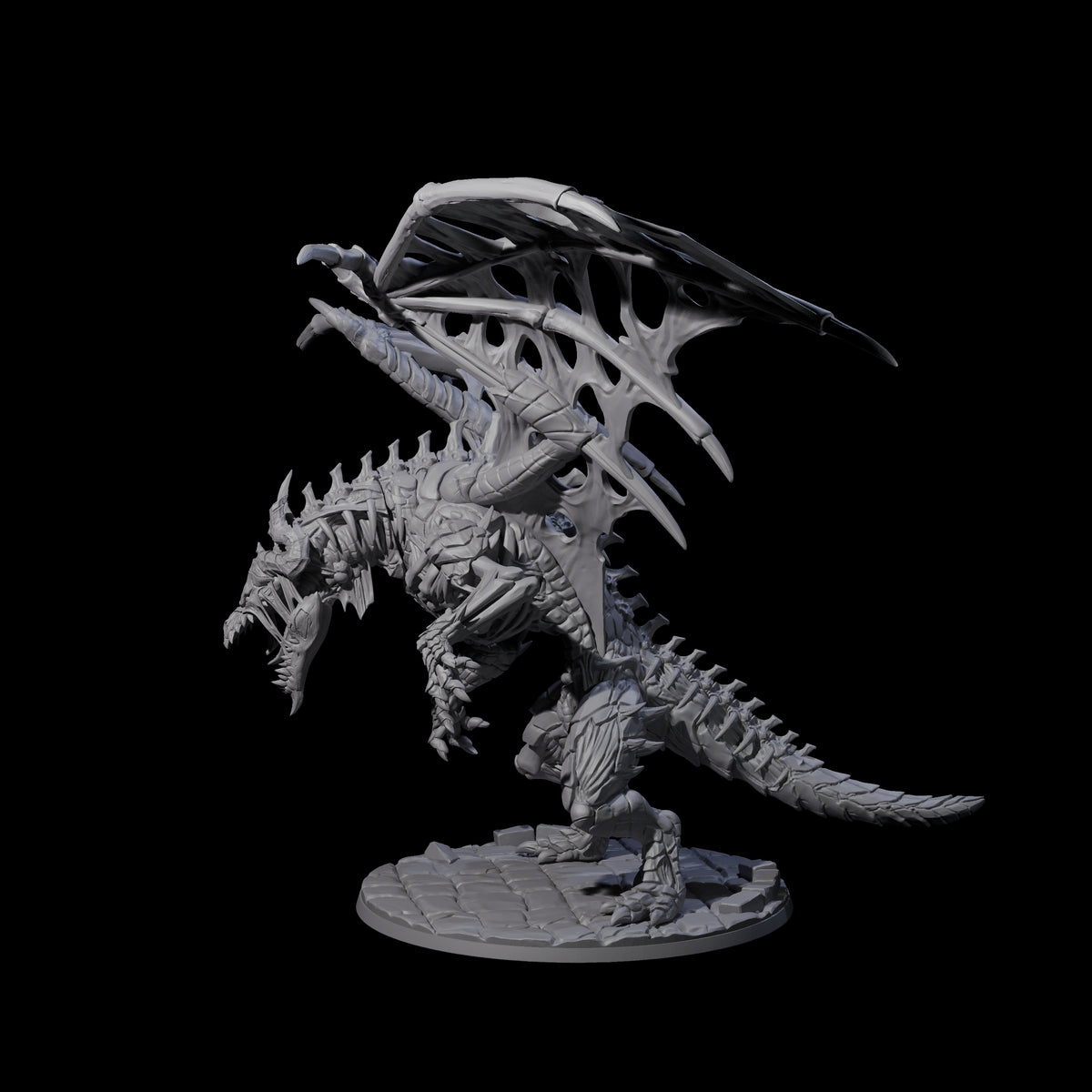Skeletal Zombie Dragon Miniature for Dungeons and Dragons, Pathfinder or other TTRPGs