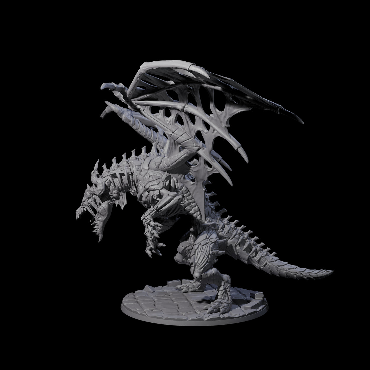 Skeletal Zombie Dragon Miniature for Dungeons and Dragons, Pathfinder or other TTRPGs