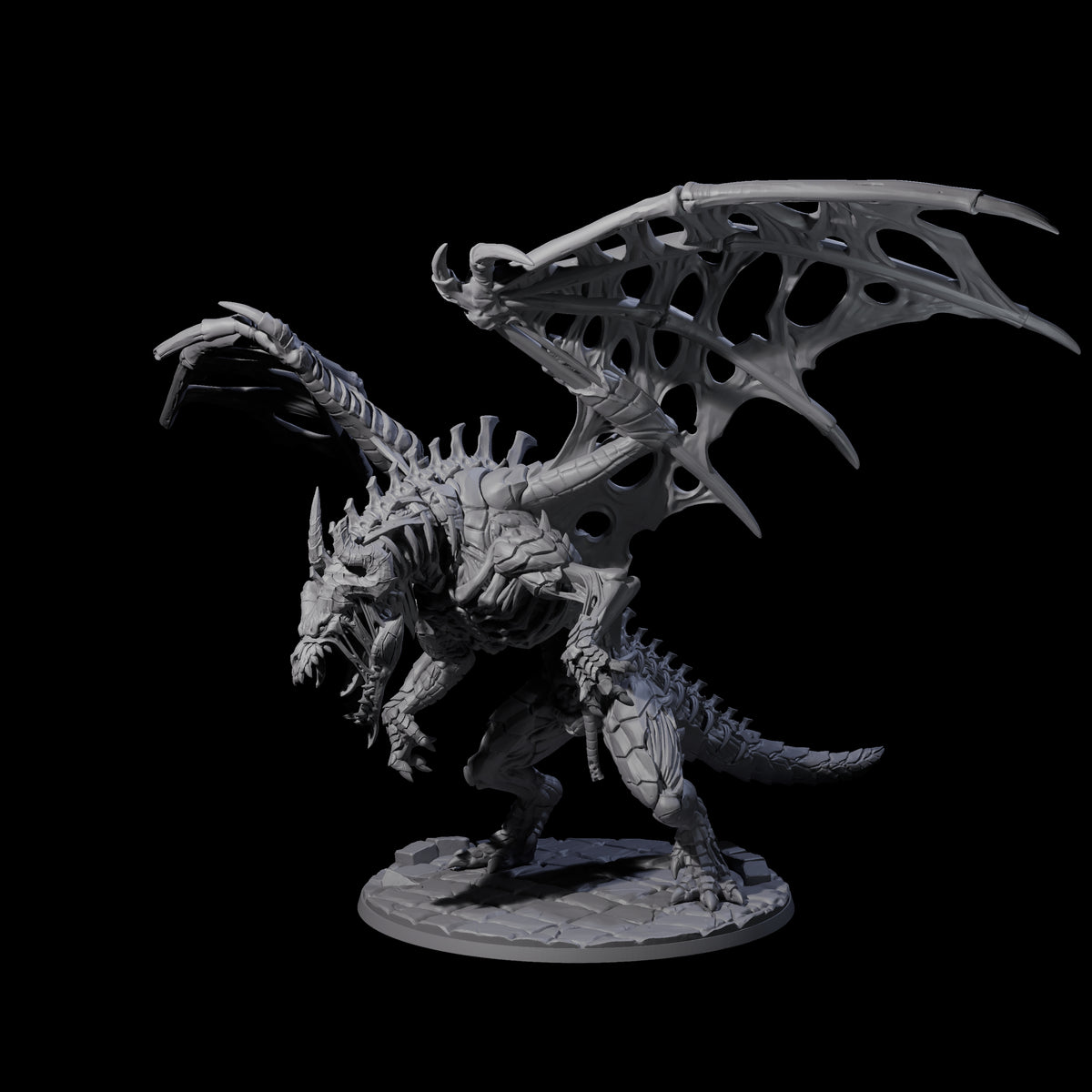 Skeletal Zombie Dragon Miniature for Dungeons and Dragons, Pathfinder or other TTRPGs