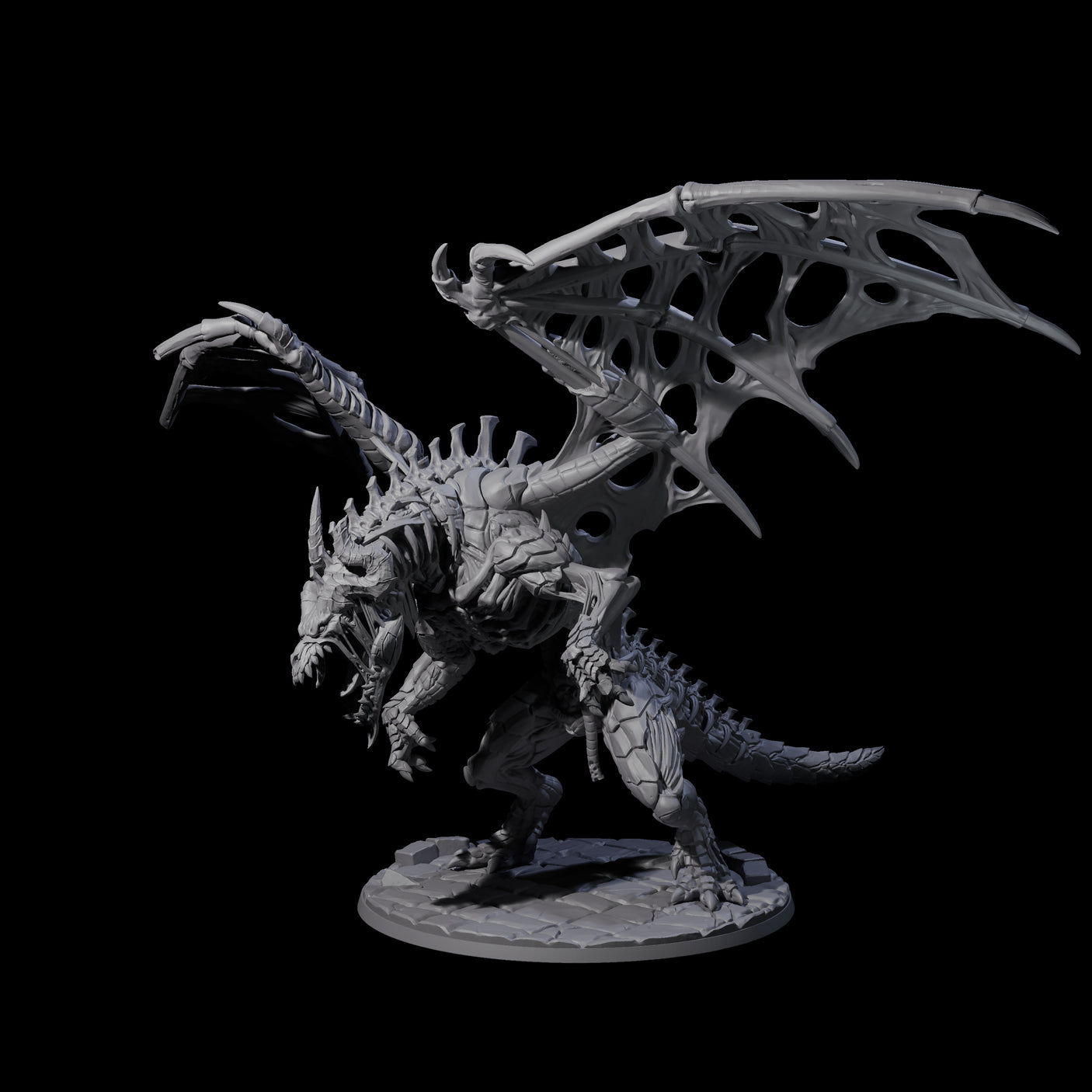 Skeletal Zombie Dragon Miniature for Dungeons and Dragons, Pathfinder or other TTRPGs