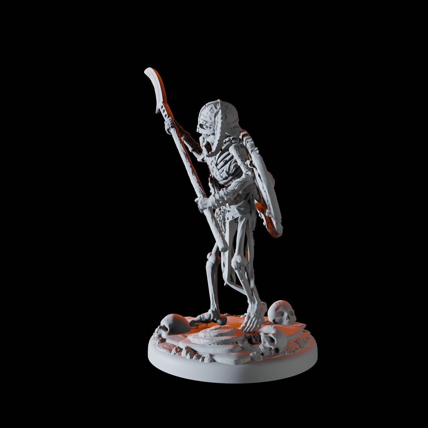Skeleton Spearman Miniature for Dungeons and Dragons, Pathfinder or other TTRPGs