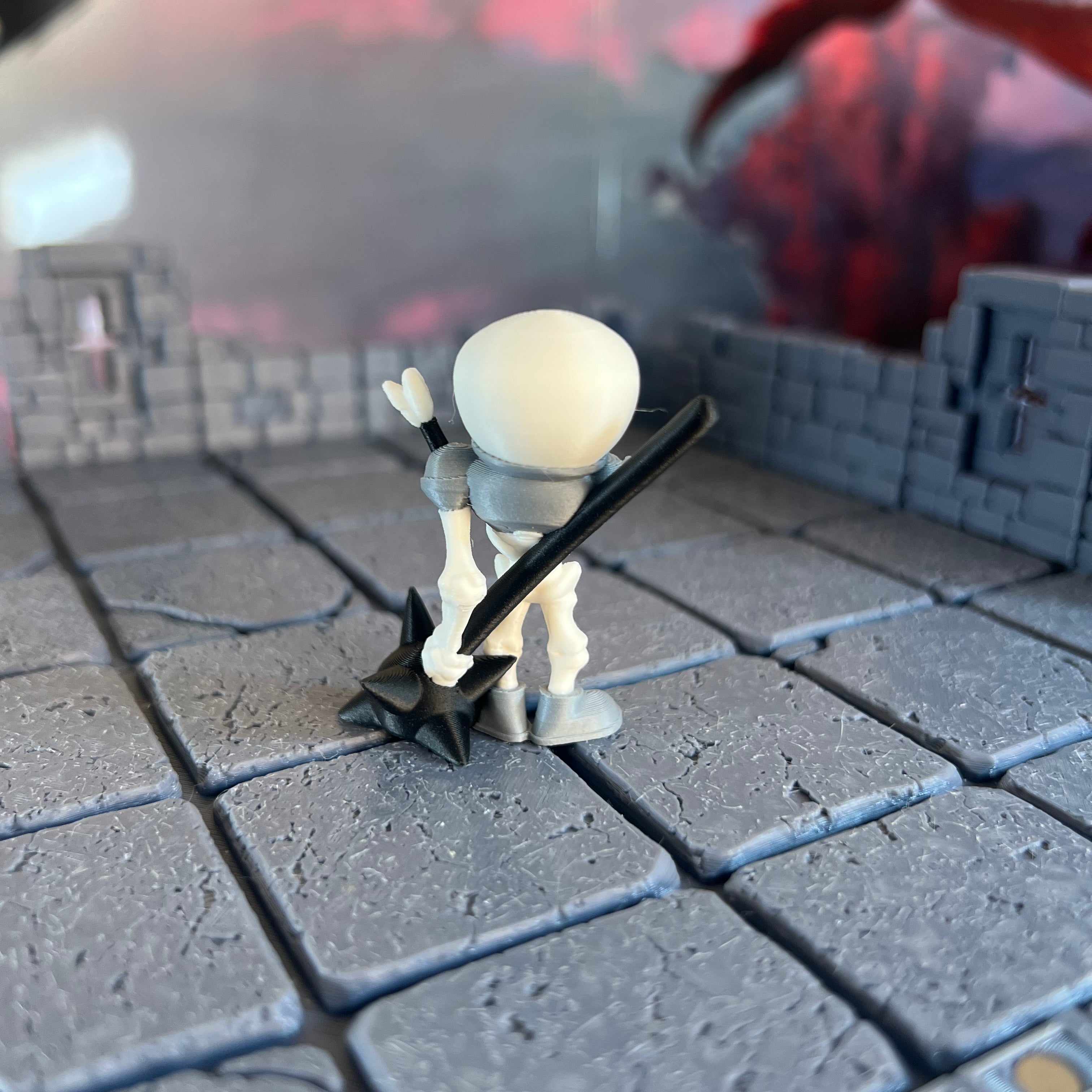 Skeleton Undead Set of Three Multicolour Table Ready Miniatures Miniature for Dungeons and Dragons, Pathfinder or other TTRPGs