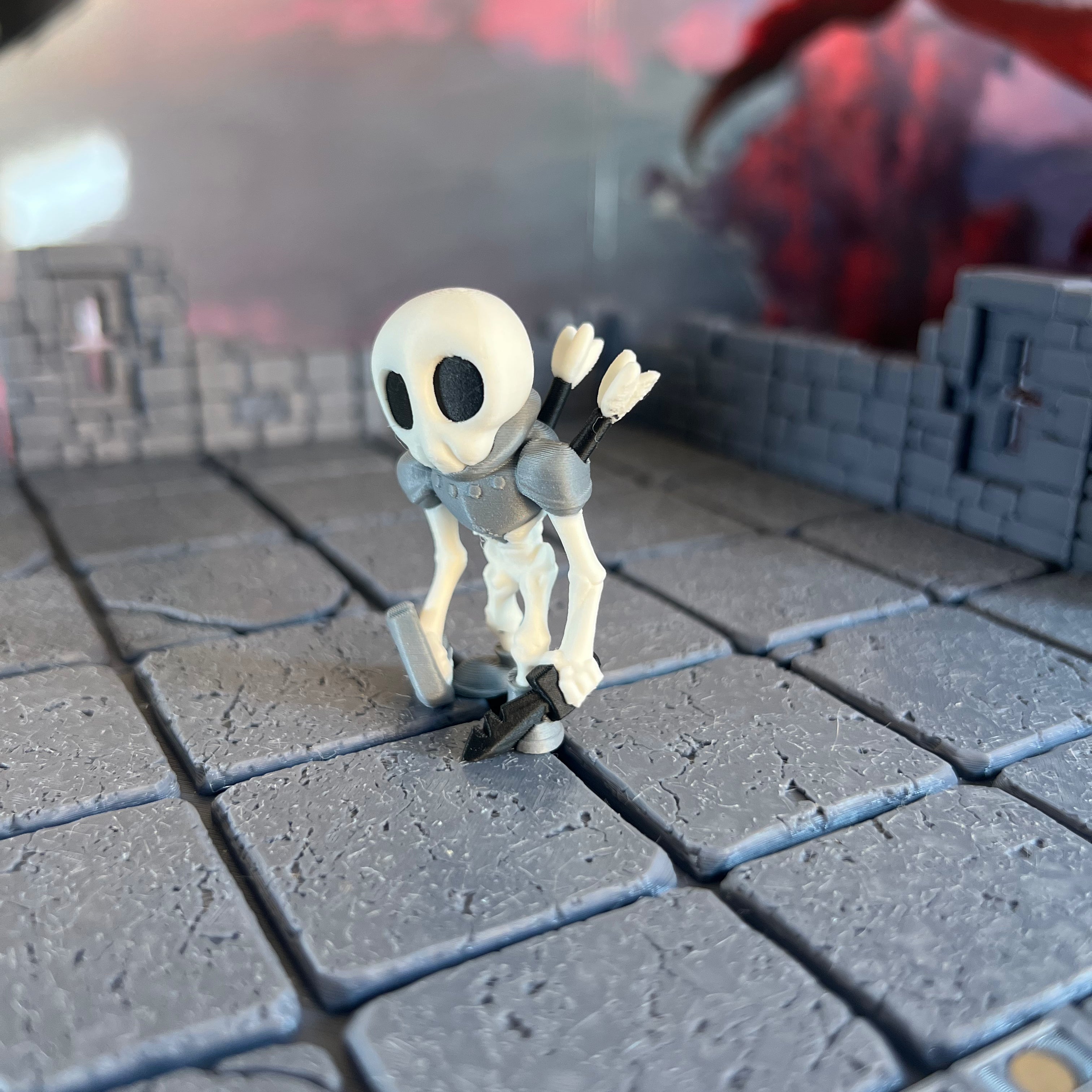 Skeleton Undead Set of Three Multicolour Table Ready Miniatures Miniature for Dungeons and Dragons, Pathfinder or other TTRPGs