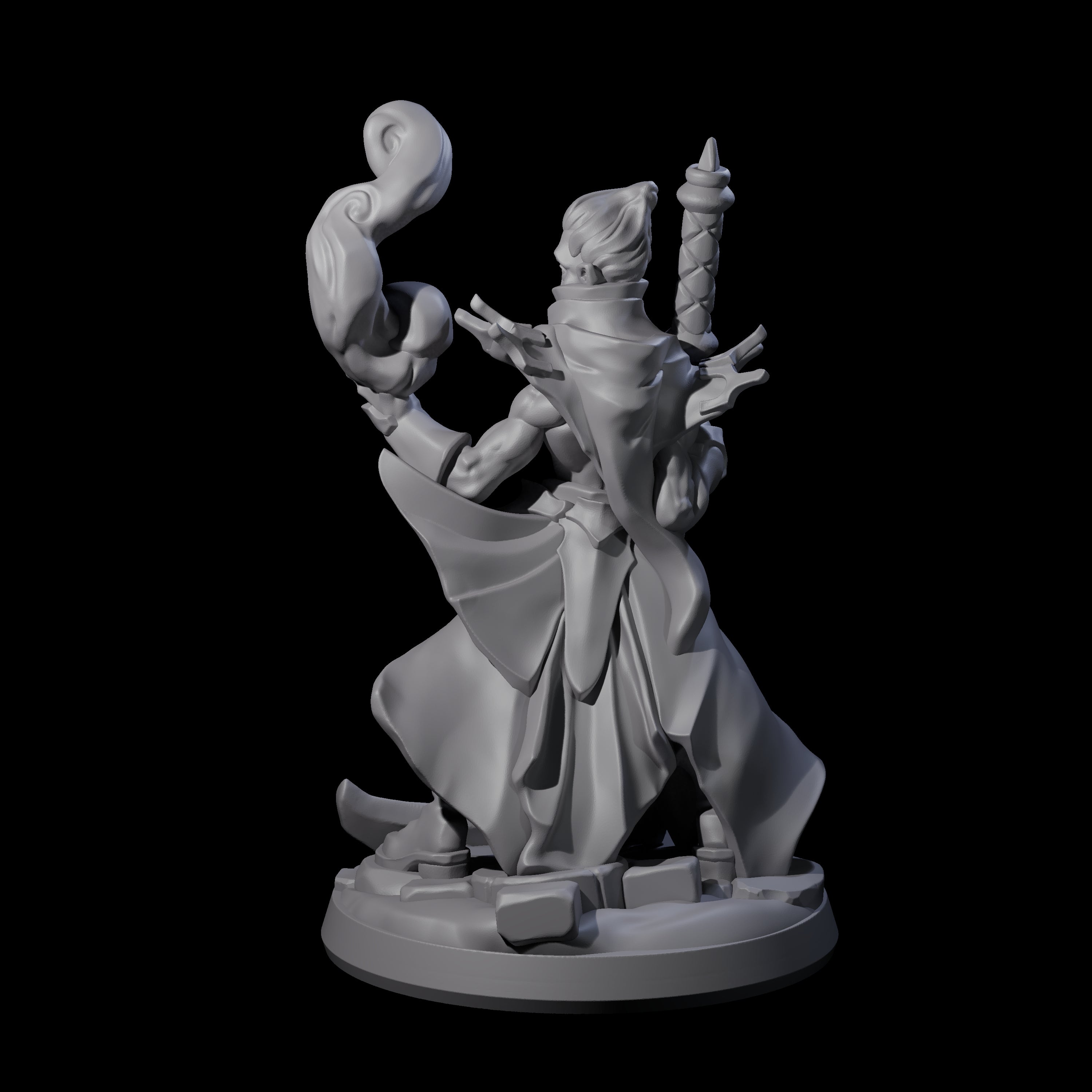 Skull Wielding Necromancer Miniature for Dungeons and Dragons, Pathfinder or other TTRPGs