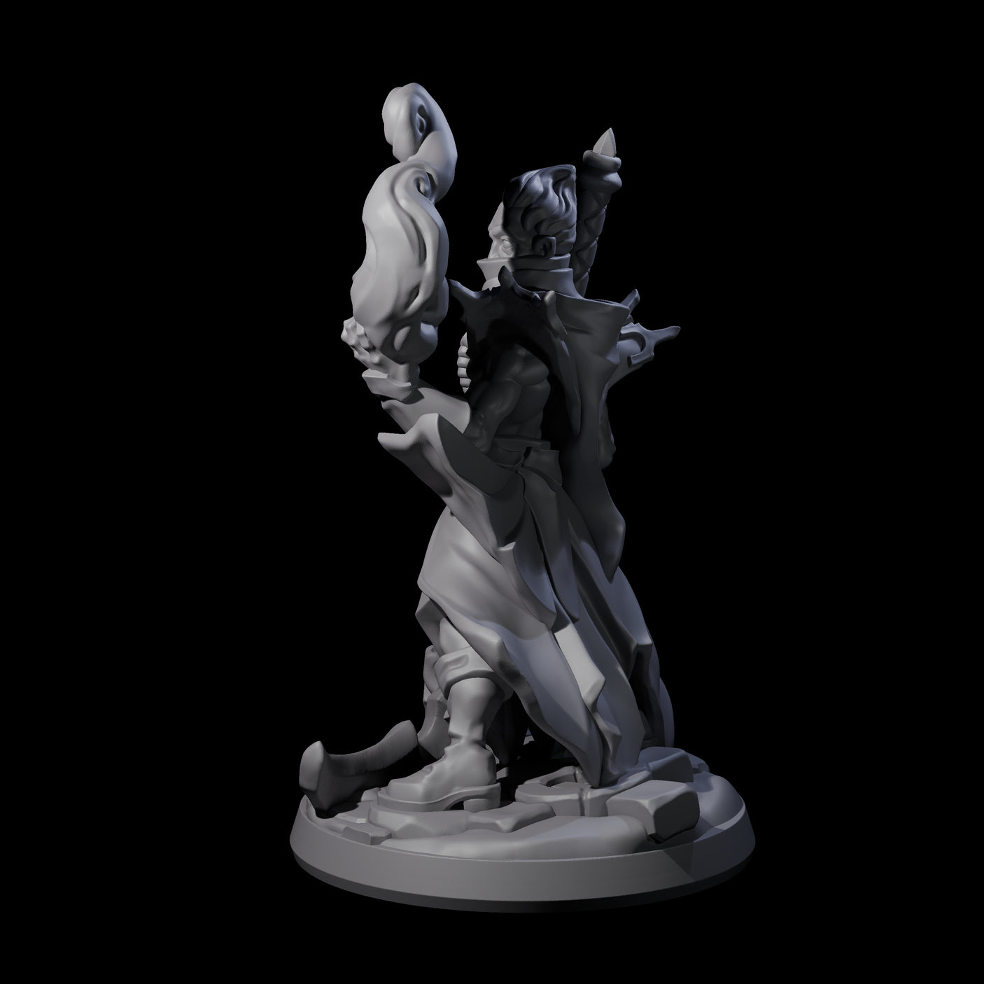 Skull Wielding Necromancer Miniature for Dungeons and Dragons, Pathfinder or other TTRPGs