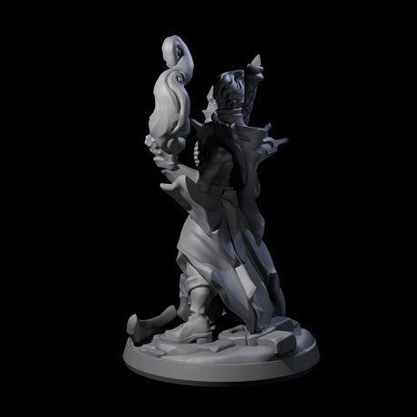 Skull Wielding Necromancer Miniature for Dungeons and Dragons, Pathfinder or other TTRPGs