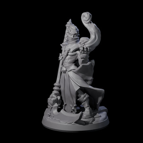 Skull Wielding Necromancer Miniature for Dungeons and Dragons, Pathfinder or other TTRPGs