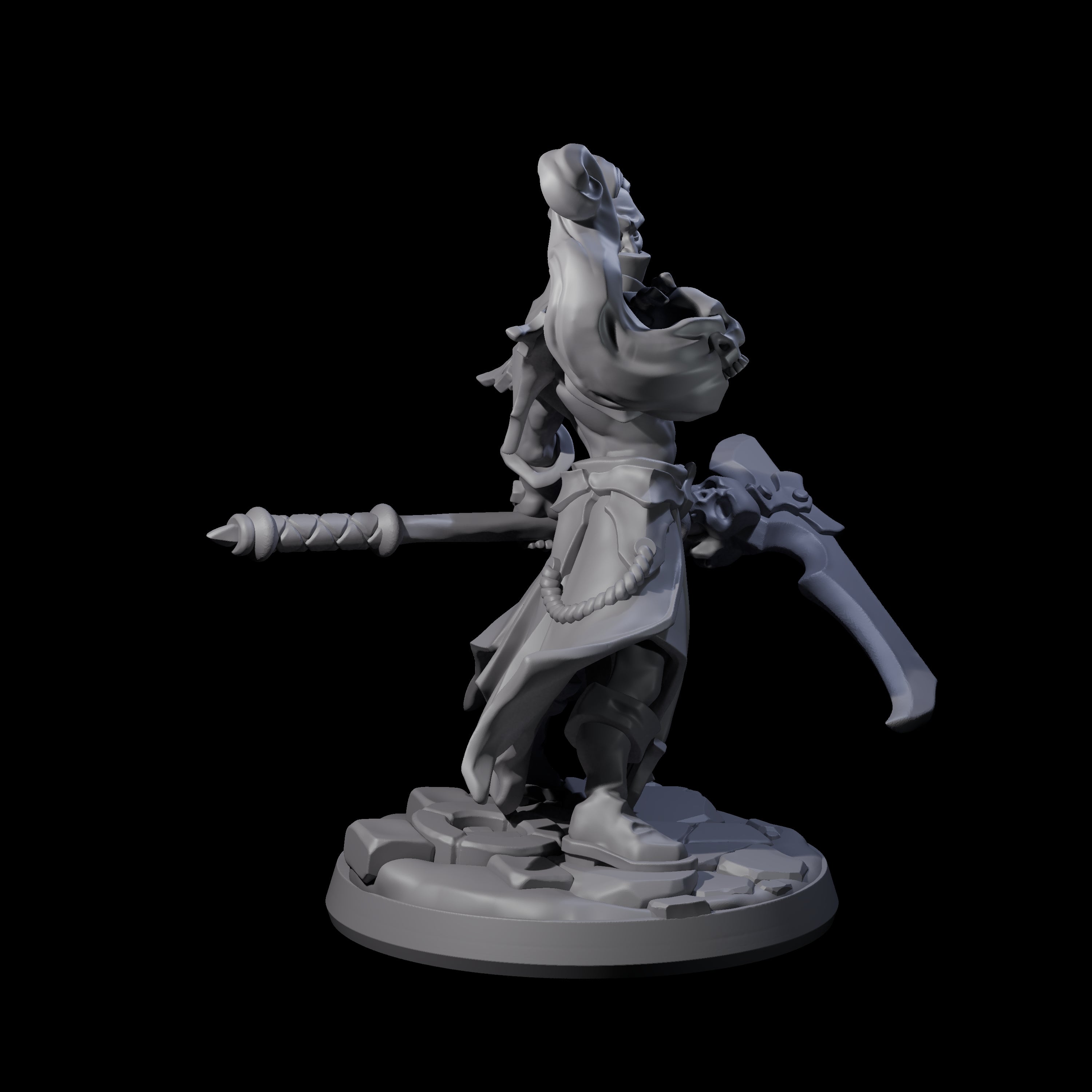 Skull Wielding Necromancer Miniature for Dungeons and Dragons, Pathfinder or other TTRPGs