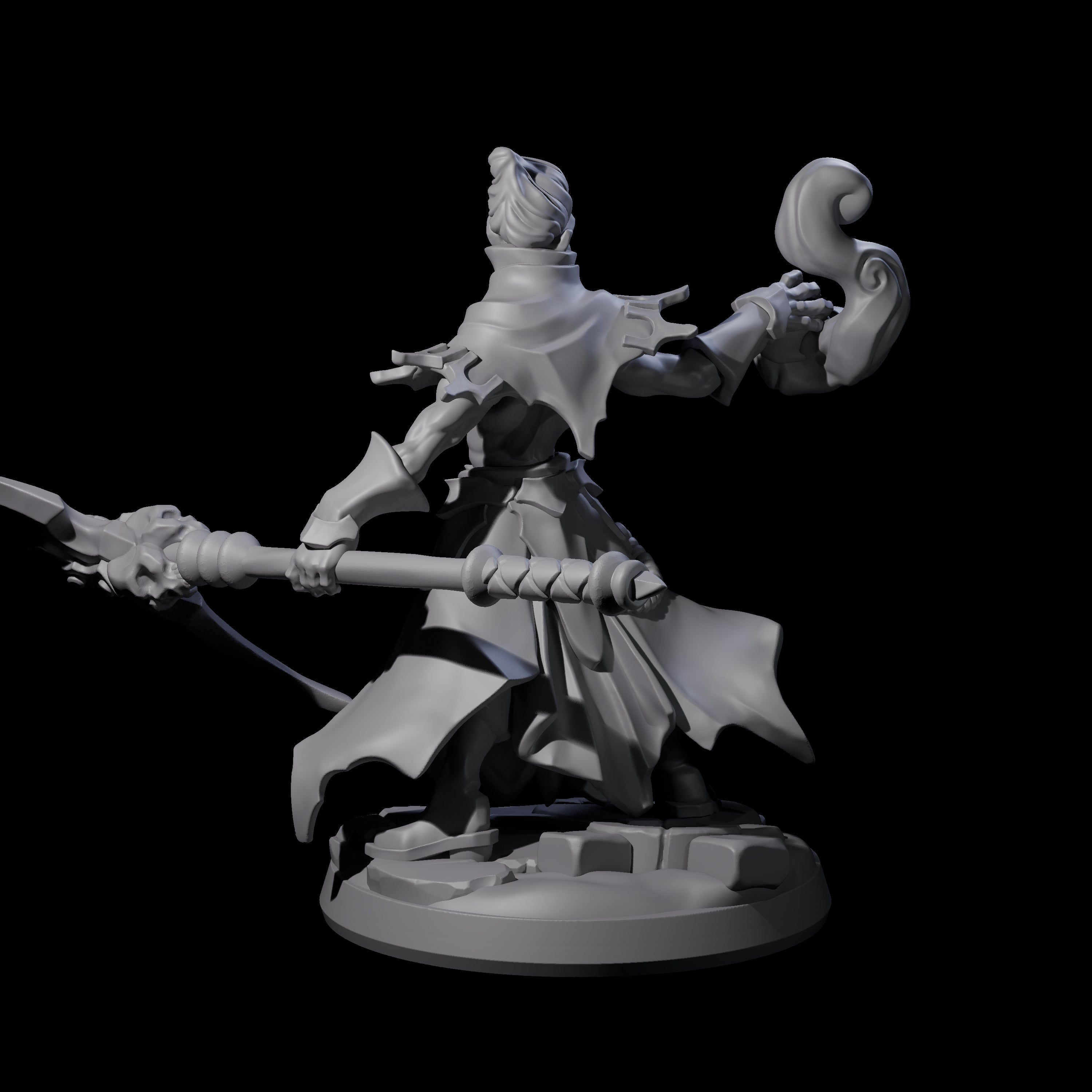 Skull Wielding Necromancer Miniature for Dungeons and Dragons, Pathfinder or other TTRPGs