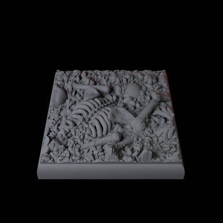 Skull and Bones Base Pack - 20mm Square Miniature for Dungeons and Dragons, Pathfinder or other TTRPGs