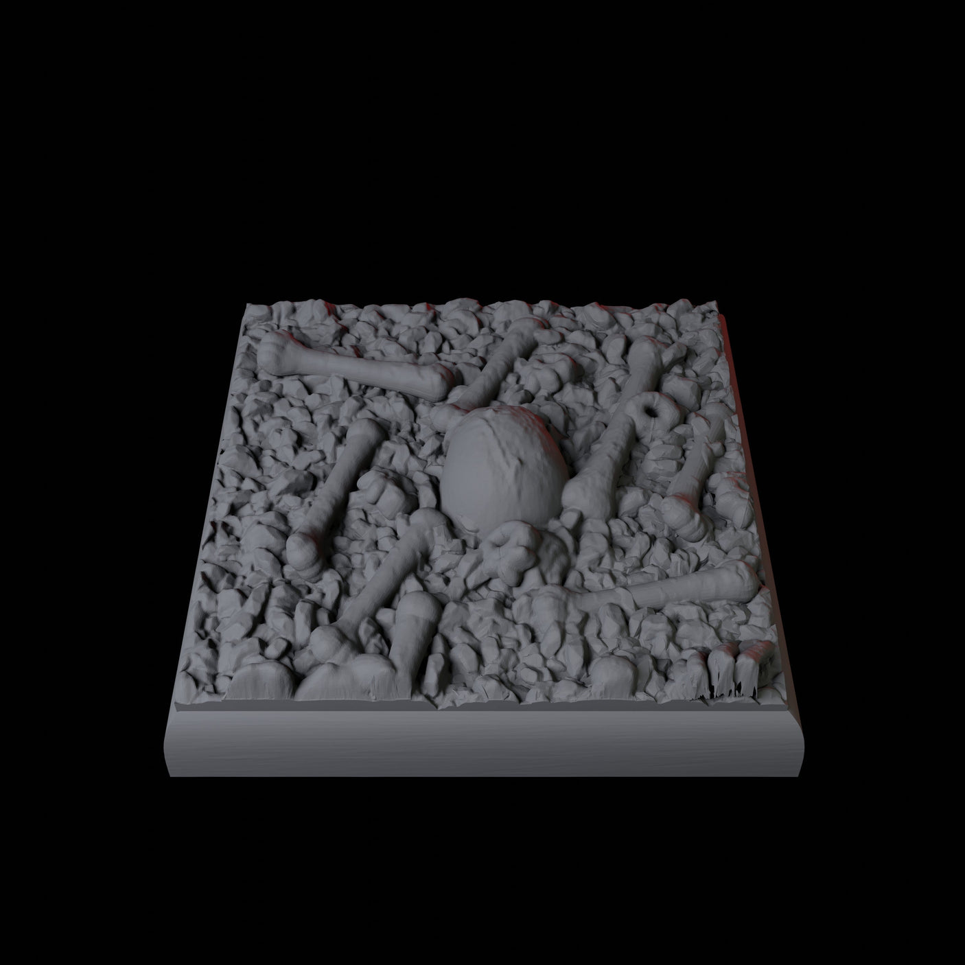 Skull and Bones Base Pack - 20mm Square Miniature for Dungeons and Dragons, Pathfinder or other TTRPGs