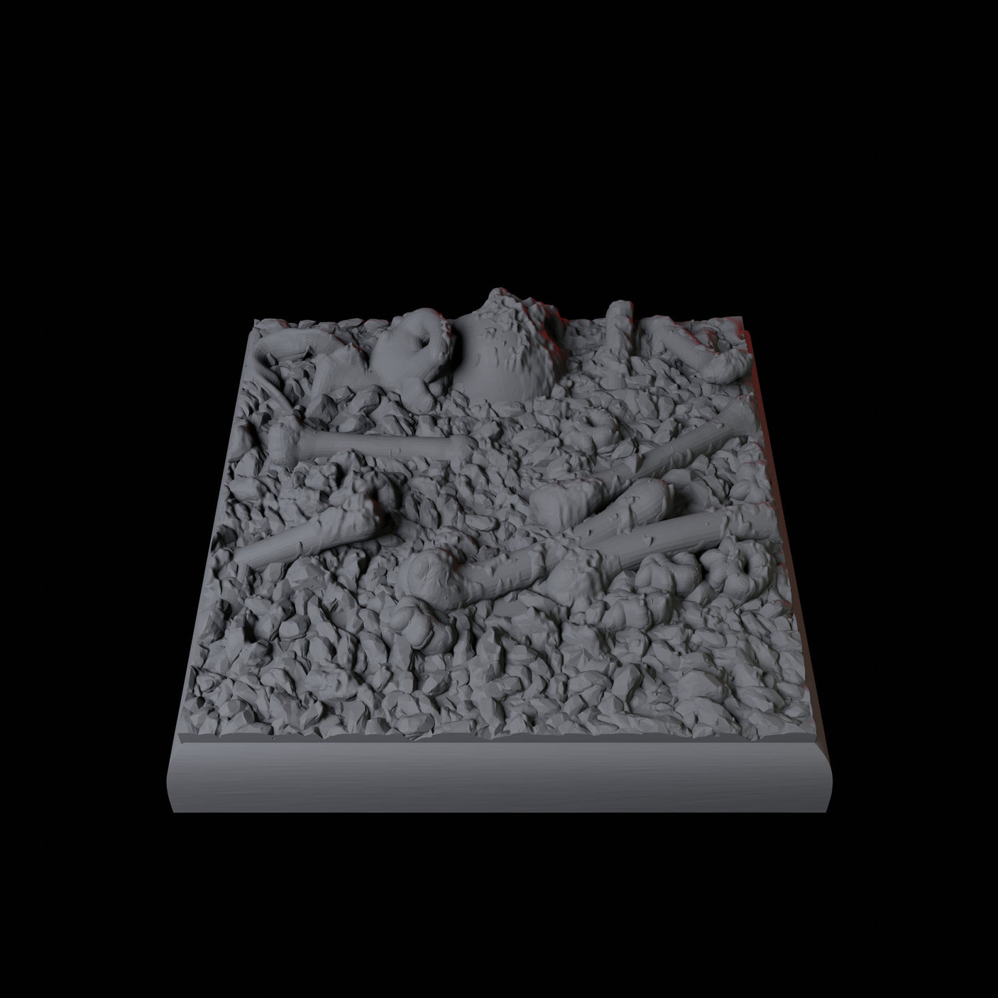 Skull and Bones Base Pack - 20mm Square Miniature for Dungeons and Dragons, Pathfinder or other TTRPGs
