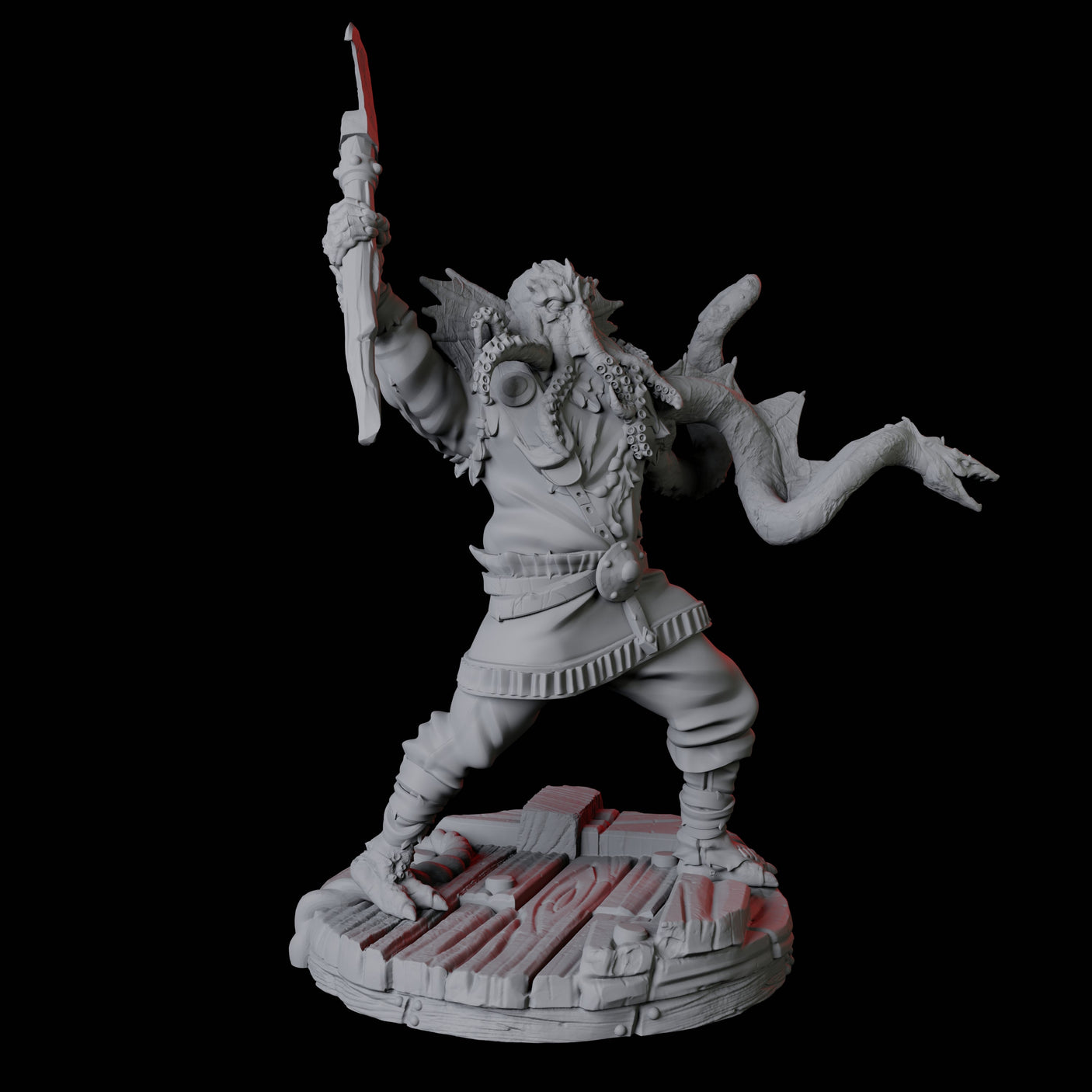 Sky Kraken Acolyte B Miniature for Dungeons and Dragons, Pathfinder or other TTRPGs