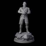 Slamming Human Investigator Miniature for Dungeons and Dragons, Pathfinder or other TTRPGs