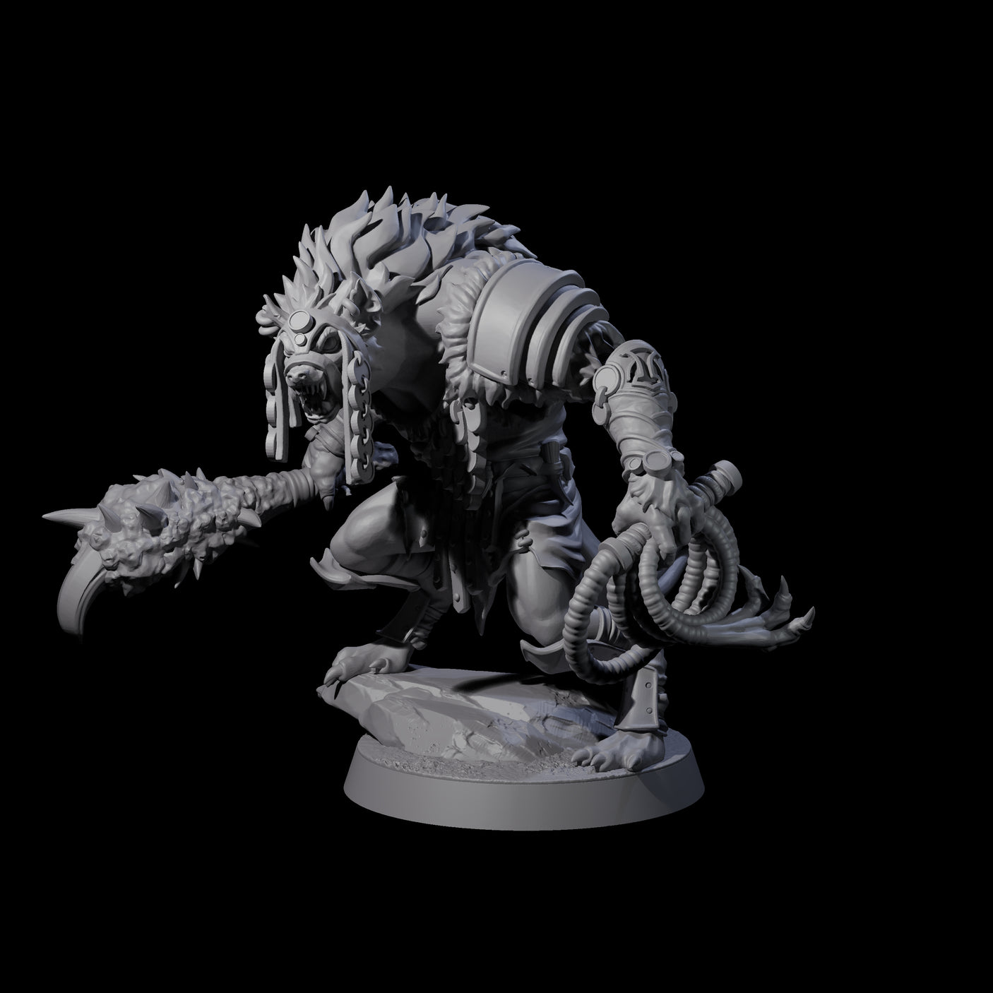 Slave Master Gnoll Taskmaster Miniature for Dungeons and Dragons, Pathfinder or other TTRPGs