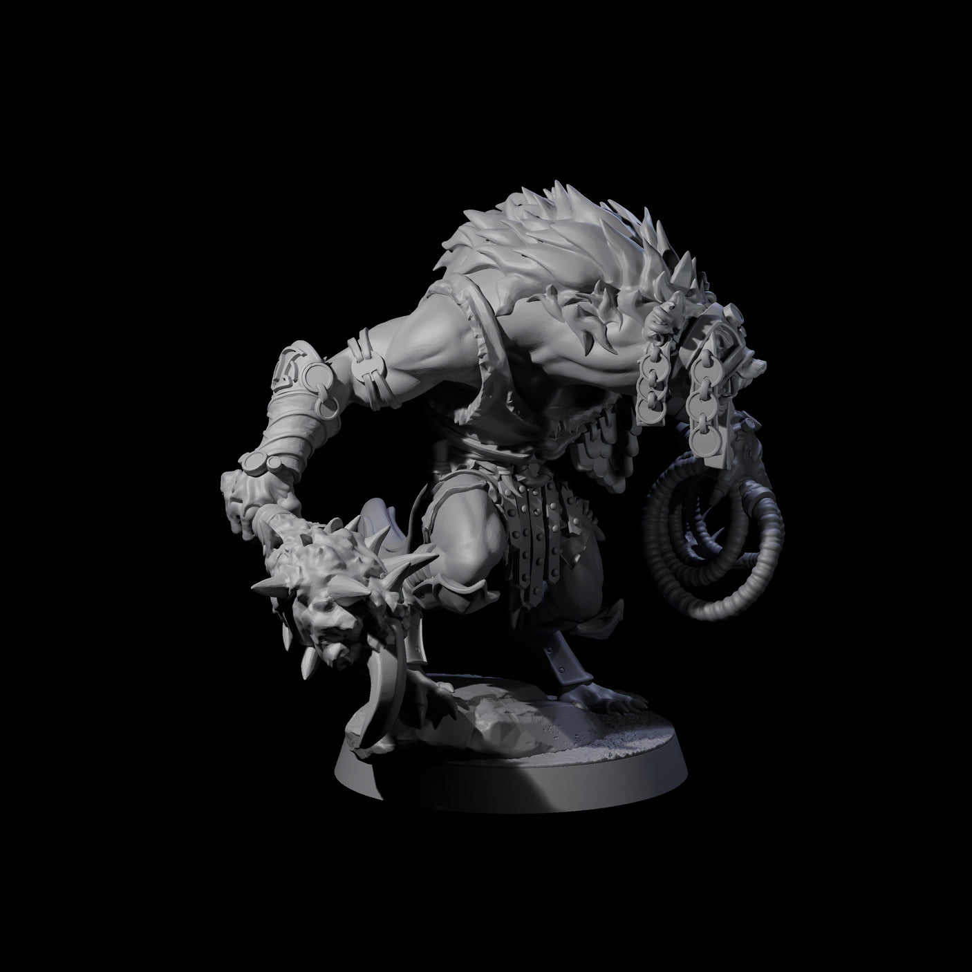 Slave Master Gnoll Taskmaster Miniature for Dungeons and Dragons, Pathfinder or other TTRPGs