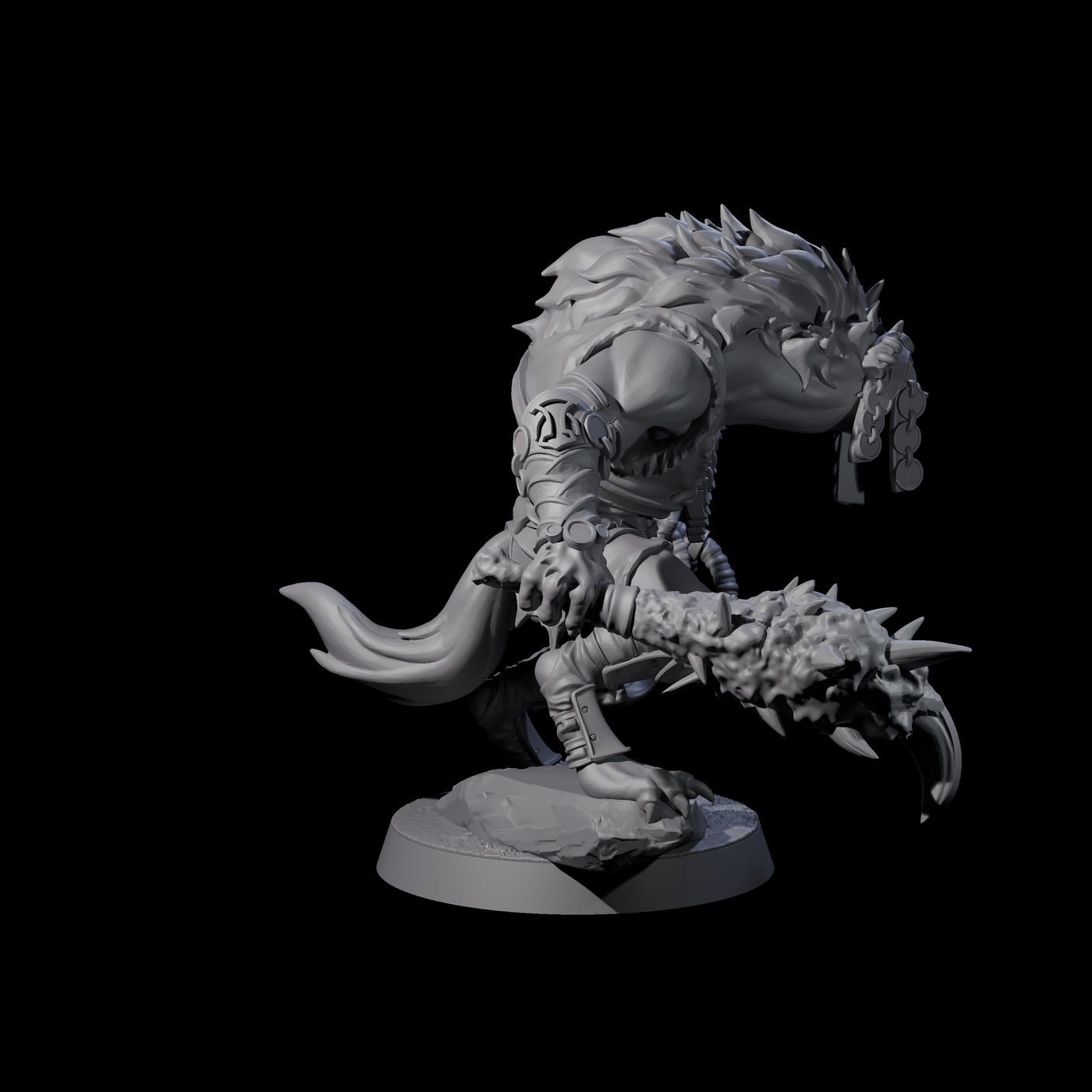 Slave Master Gnoll Taskmaster Miniature for Dungeons and Dragons, Pathfinder or other TTRPGs