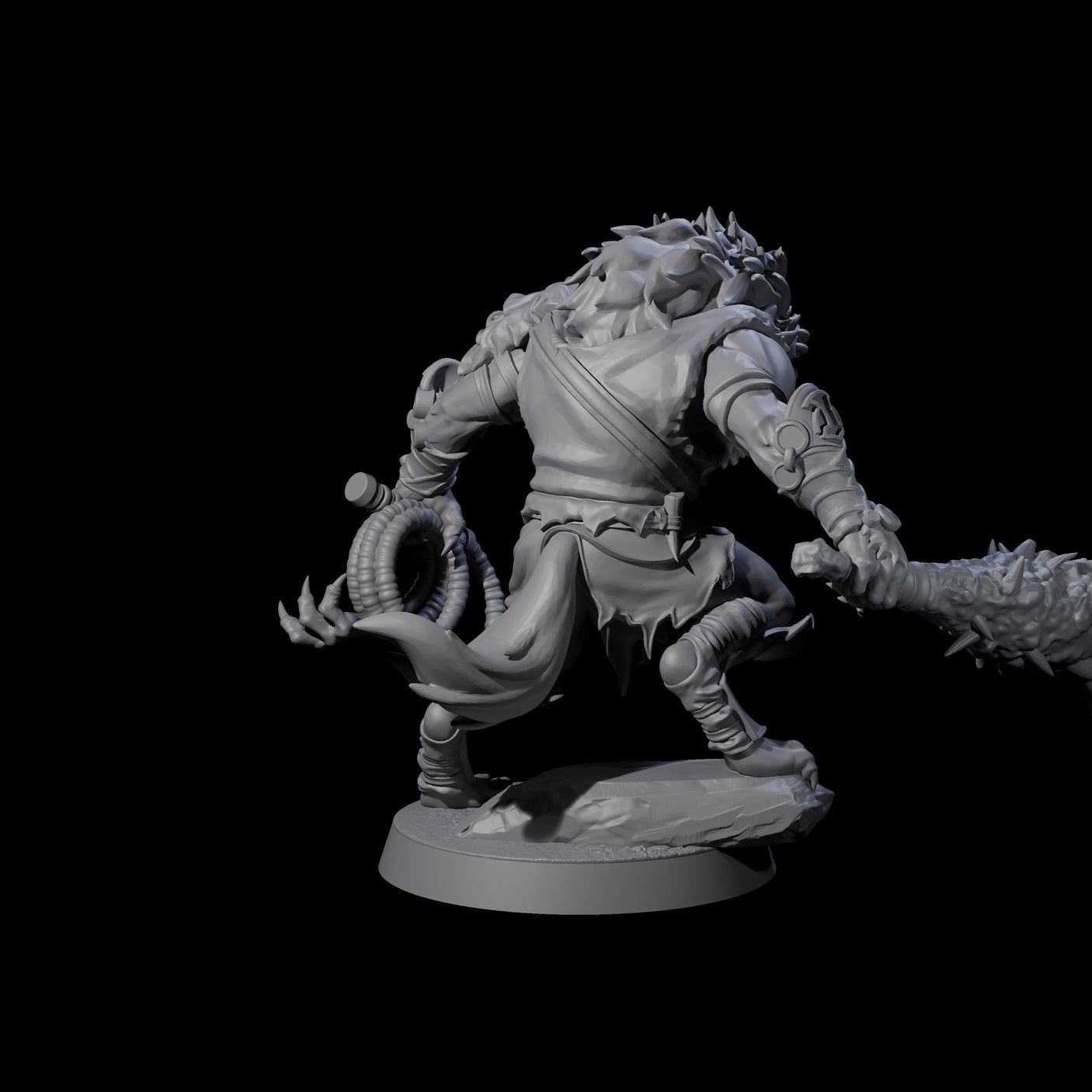 Slave Master Gnoll Taskmaster Miniature for Dungeons and Dragons, Pathfinder or other TTRPGs