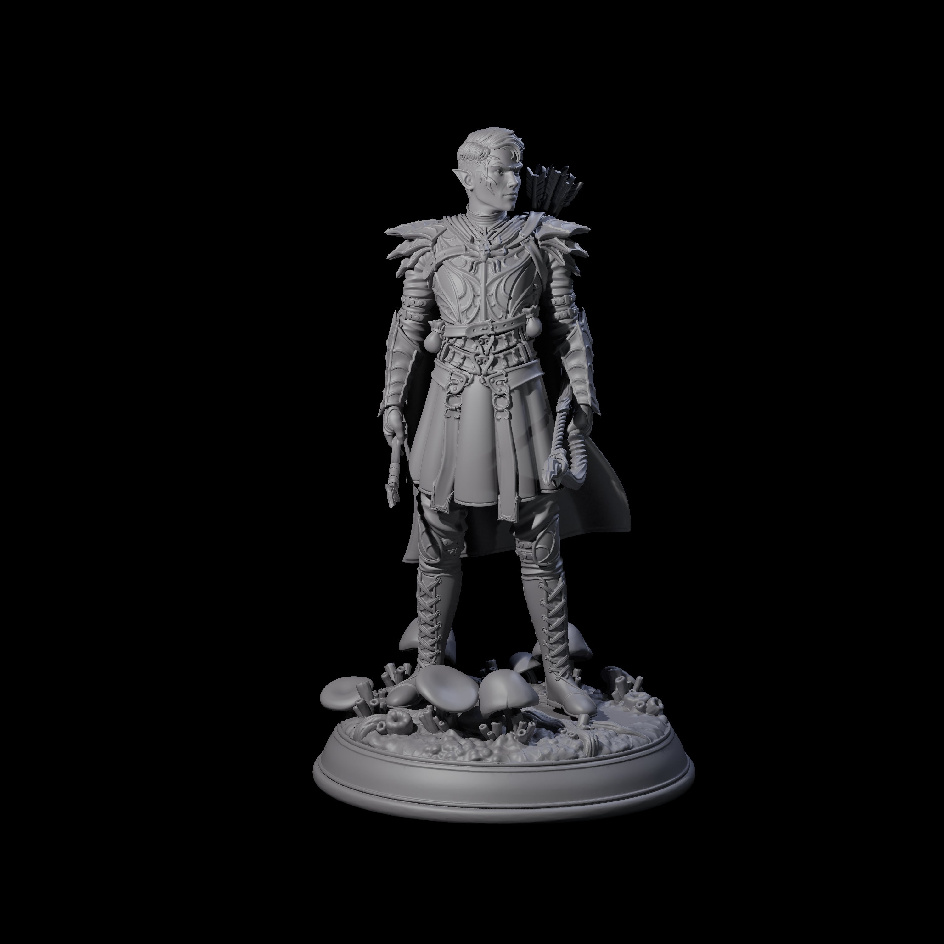 Slender Drow Hunter A Miniature for Dungeons and Dragons, Pathfinder or other TTRPGs