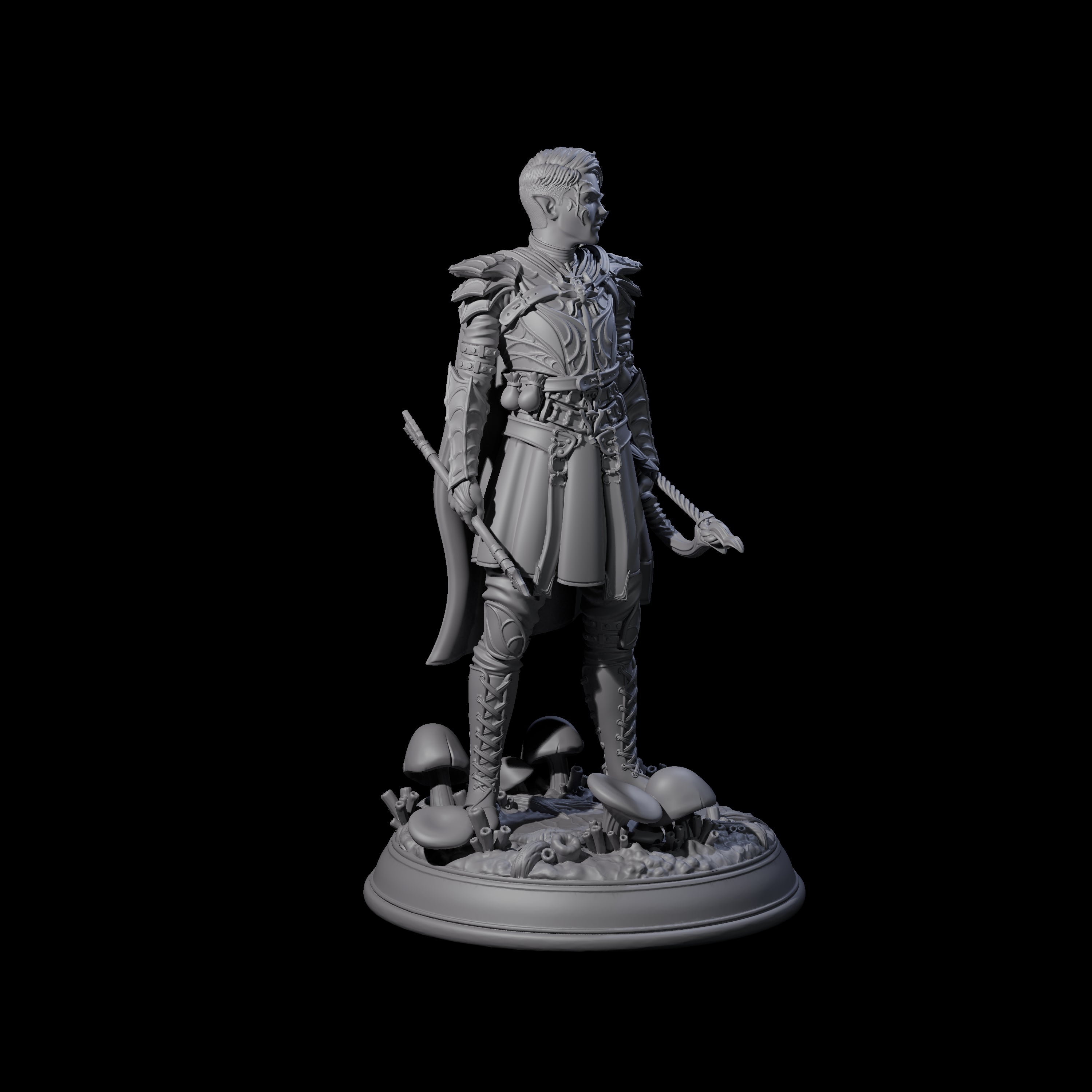 Slender Drow Hunter A Miniature for Dungeons and Dragons, Pathfinder or other TTRPGs