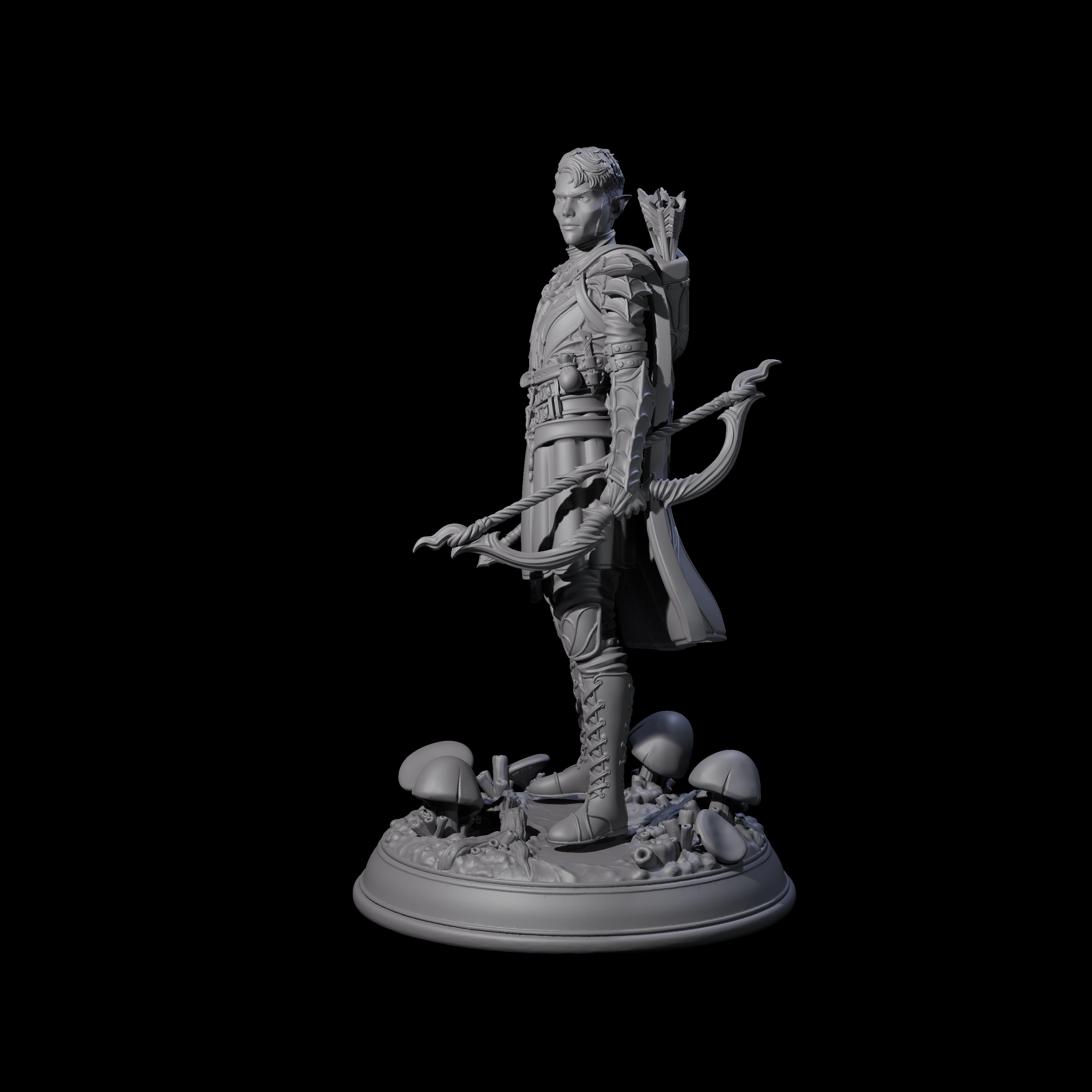 Slender Drow Hunter A Miniature for Dungeons and Dragons, Pathfinder or other TTRPGs