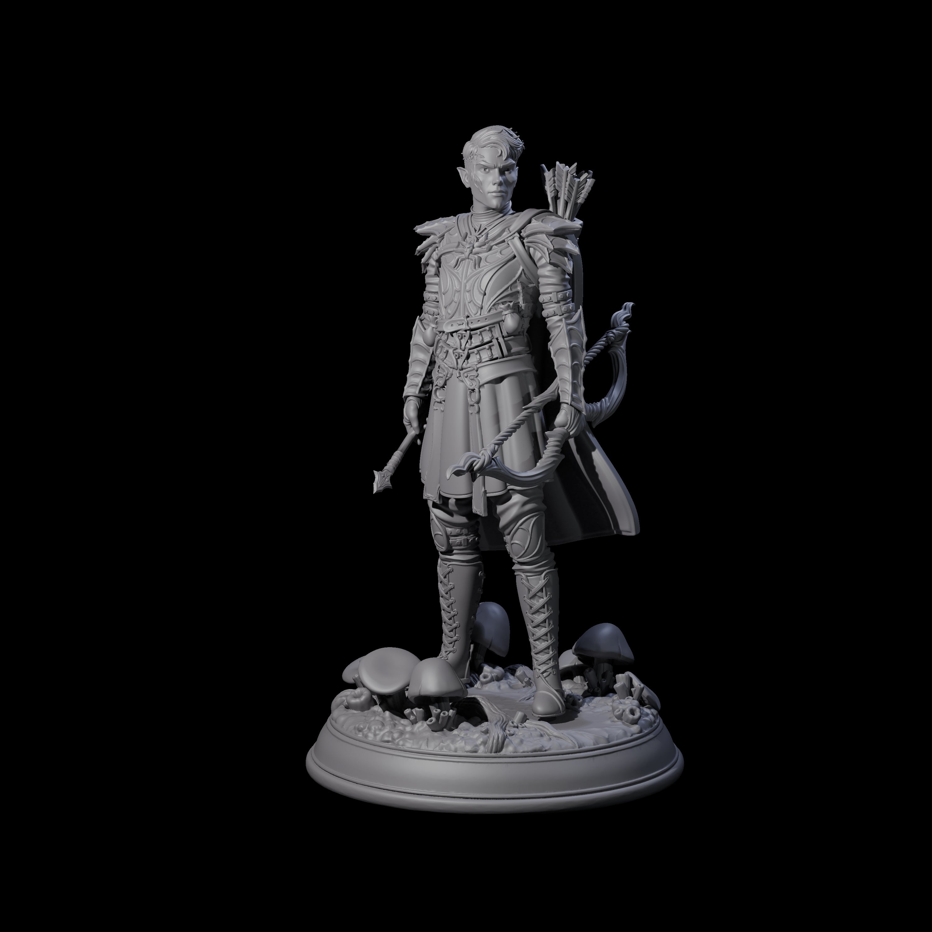 Slender Drow Hunter A Miniature for Dungeons and Dragons, Pathfinder or other TTRPGs