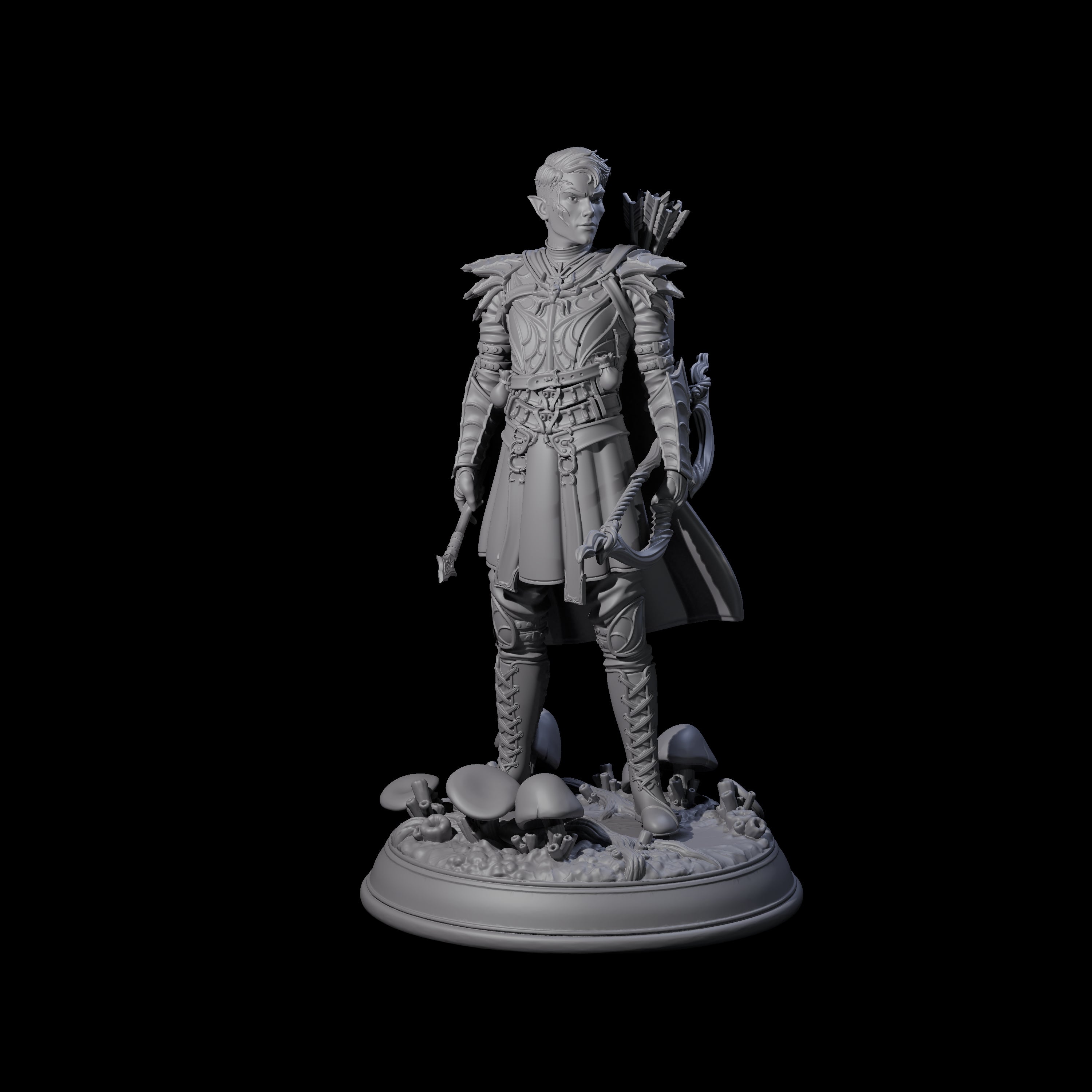 Slender Drow Hunter A Miniature for Dungeons and Dragons, Pathfinder or other TTRPGs