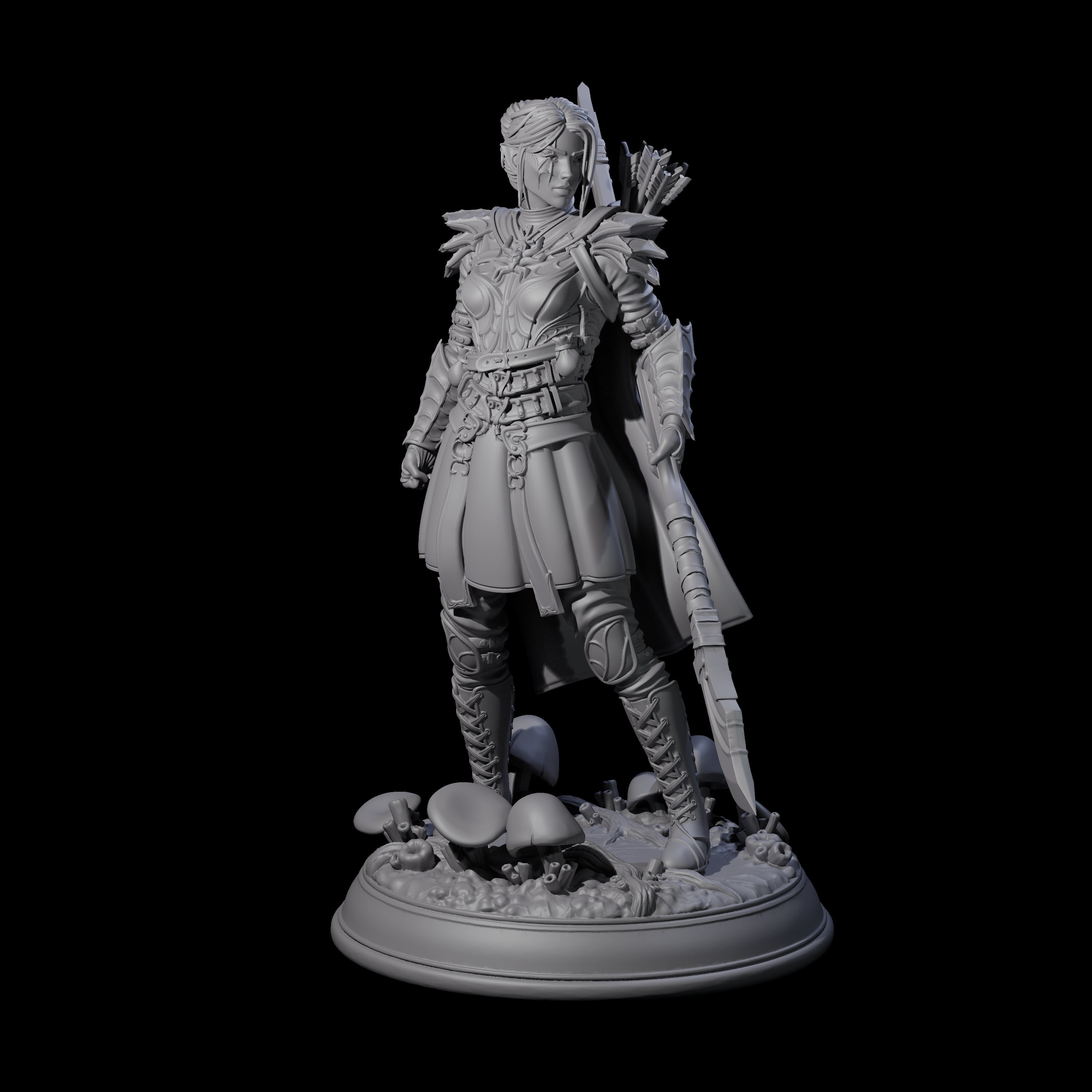 Slender Drow Hunter B Miniature for Dungeons and Dragons, Pathfinder or other TTRPGs