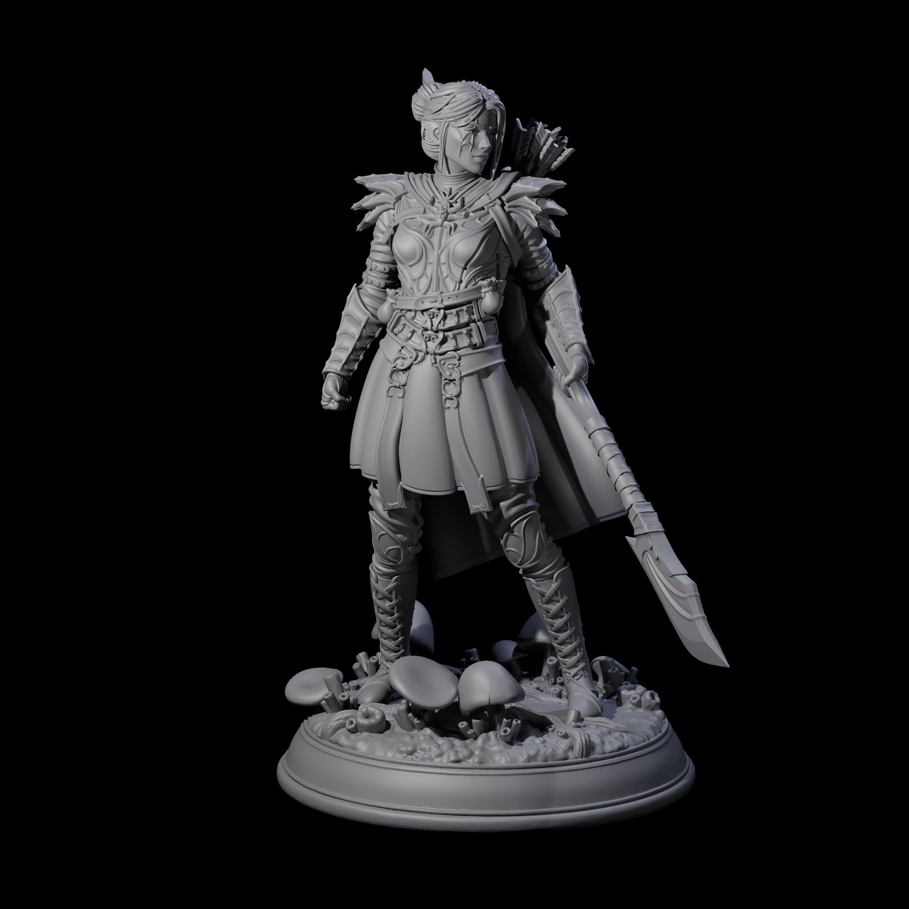 Slender Drow Hunter B Miniature for Dungeons and Dragons, Pathfinder or other TTRPGs