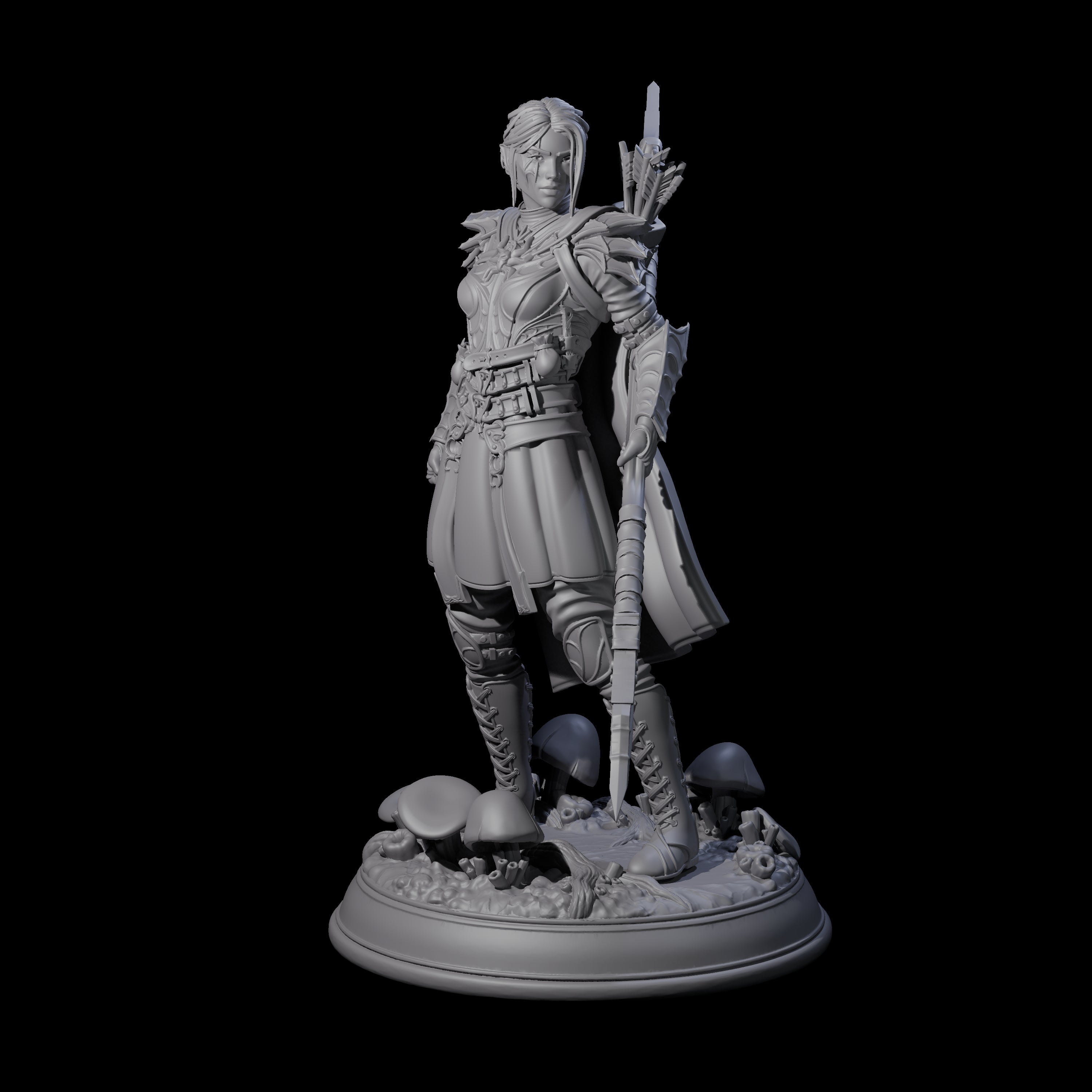 Slender Drow Hunter B Miniature for Dungeons and Dragons, Pathfinder or other TTRPGs