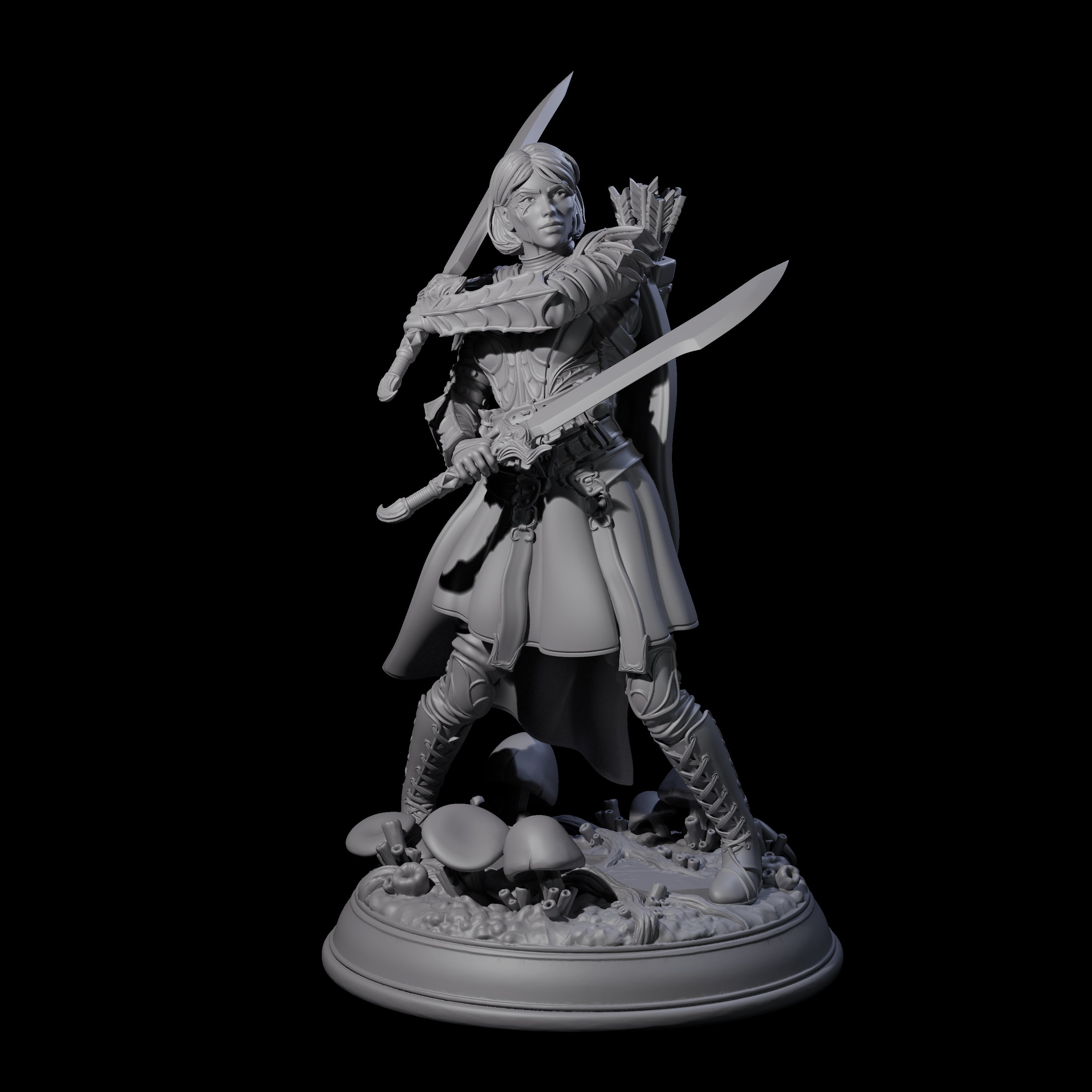 Slender Drow Hunter C Miniature for Dungeons and Dragons, Pathfinder or other TTRPGs