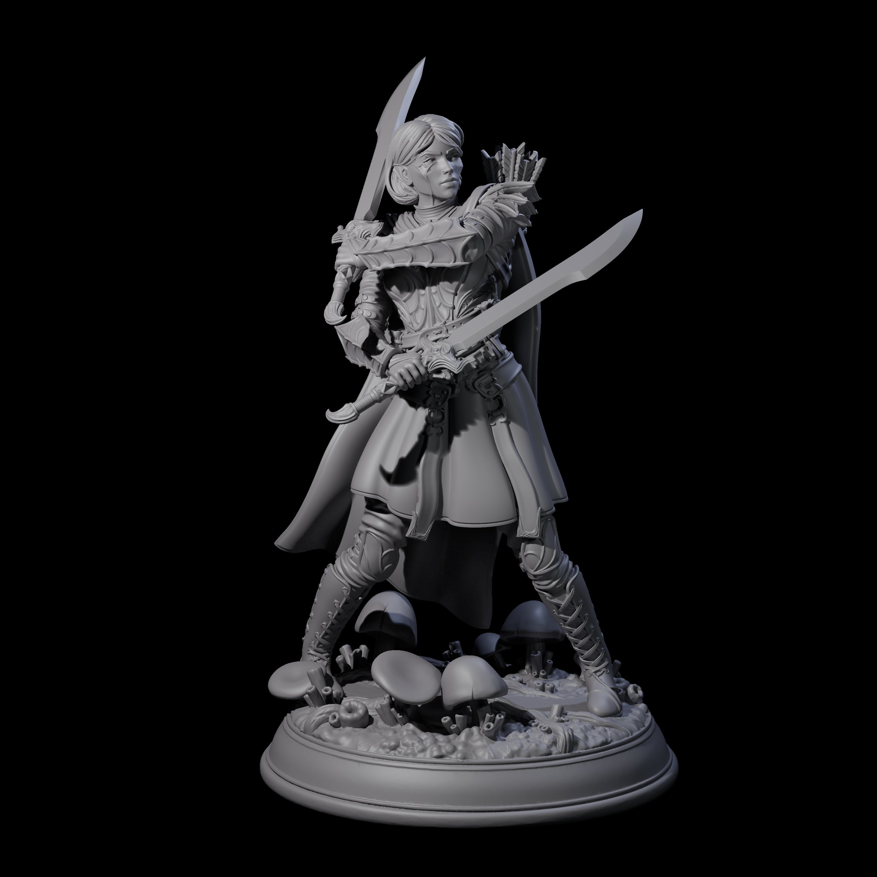 Slender Drow Hunter C Miniature for Dungeons and Dragons, Pathfinder or other TTRPGs