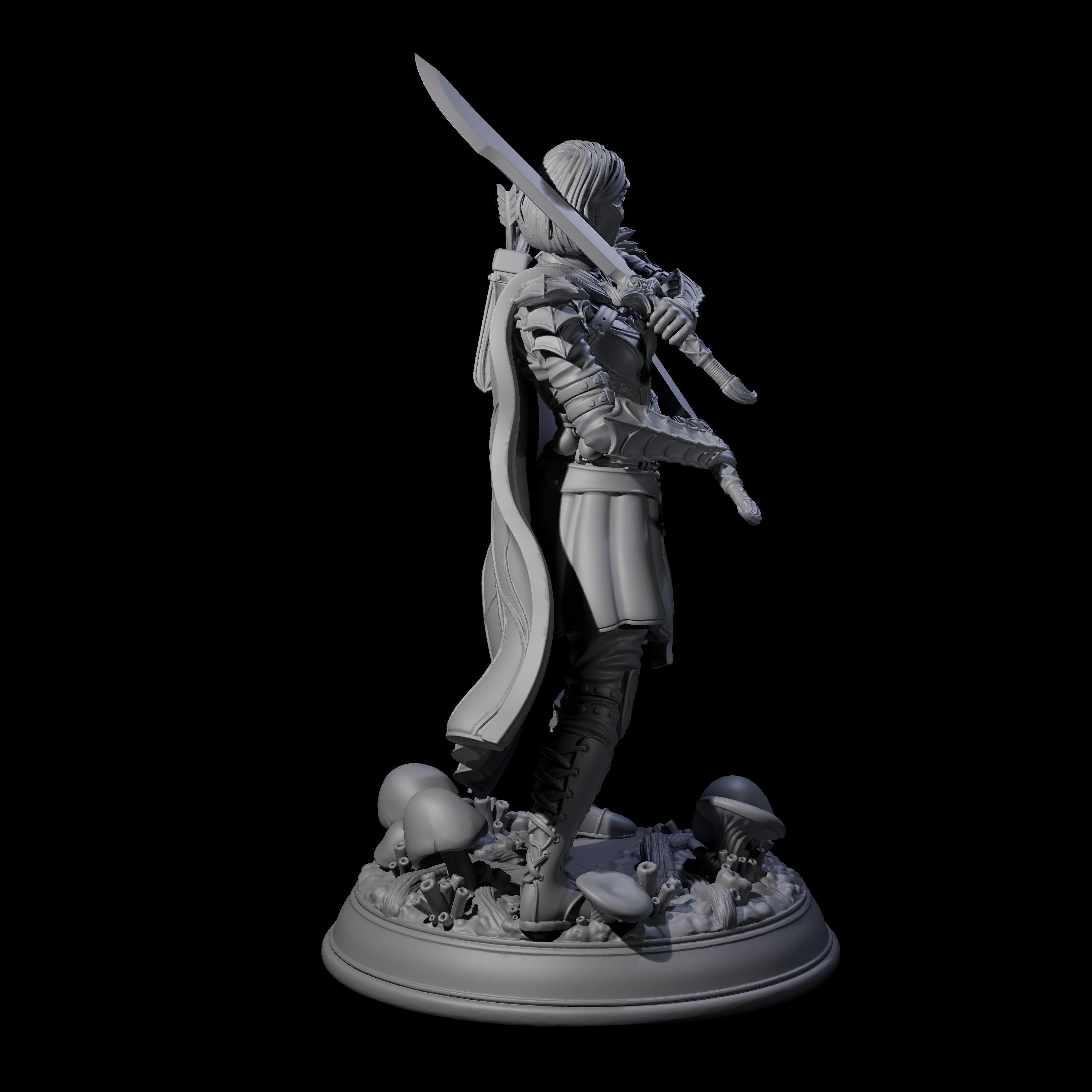 Slender Drow Hunter C Miniature for Dungeons and Dragons, Pathfinder or other TTRPGs