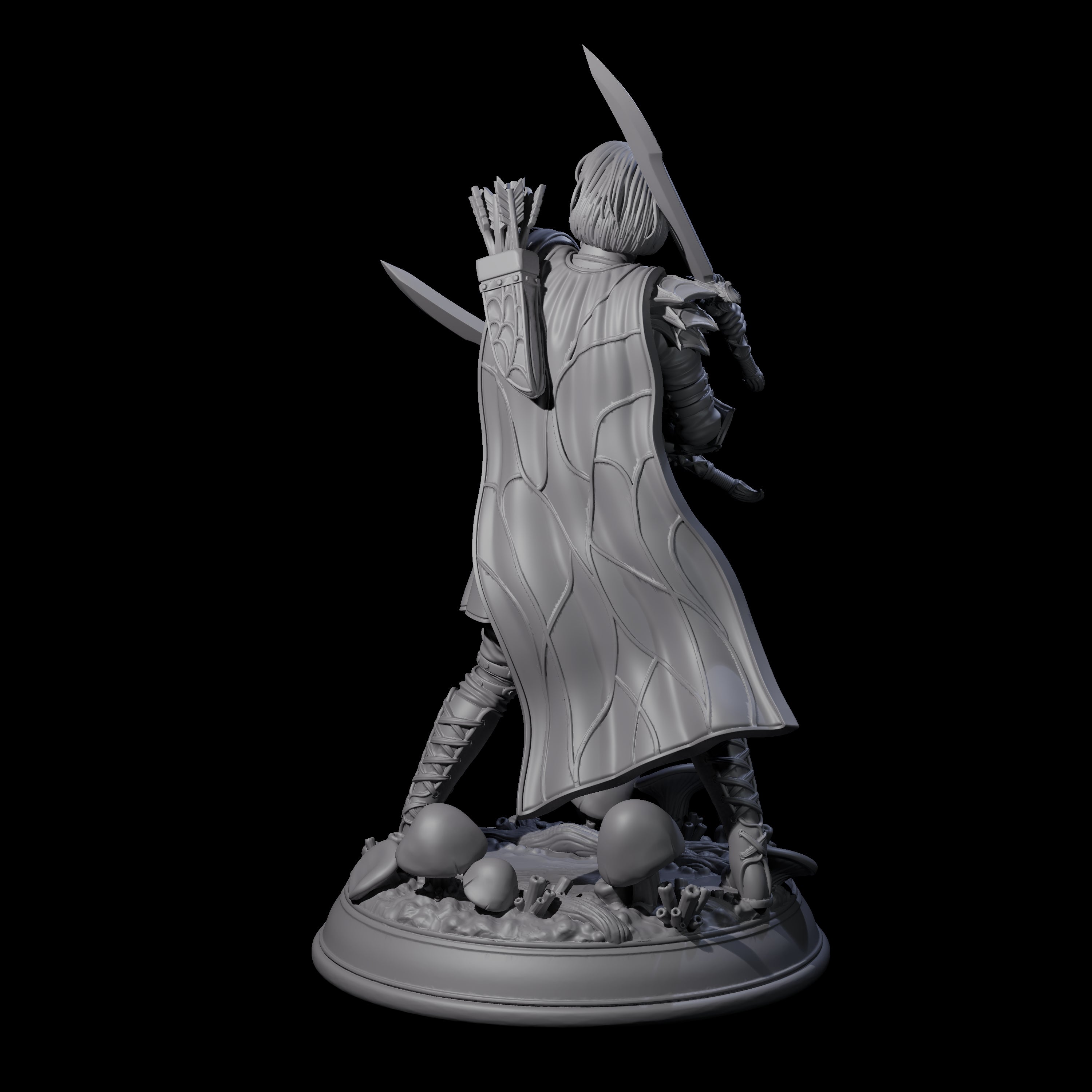 Slender Drow Hunter C Miniature for Dungeons and Dragons, Pathfinder or other TTRPGs