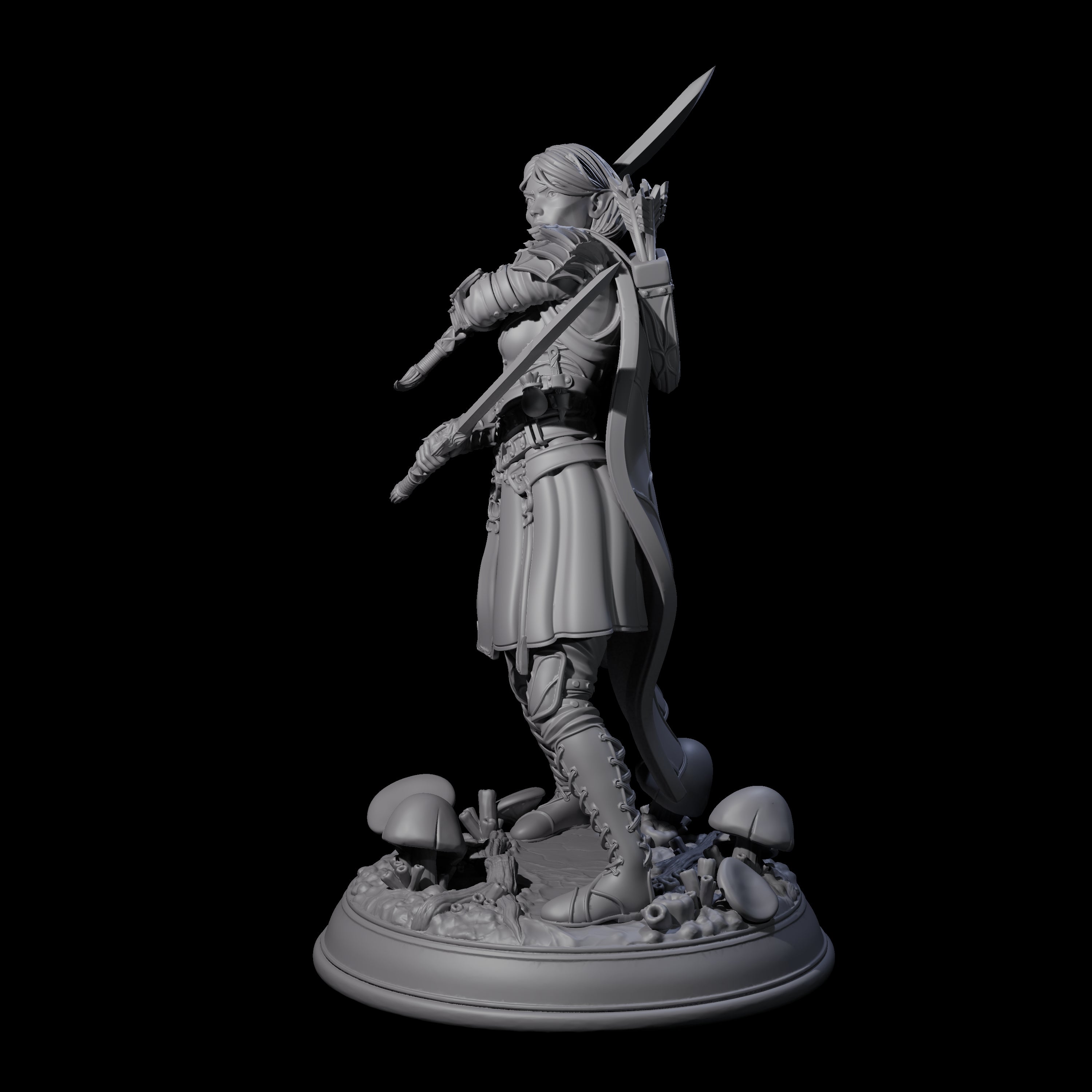 Slender Drow Hunter C Miniature for Dungeons and Dragons, Pathfinder or other TTRPGs