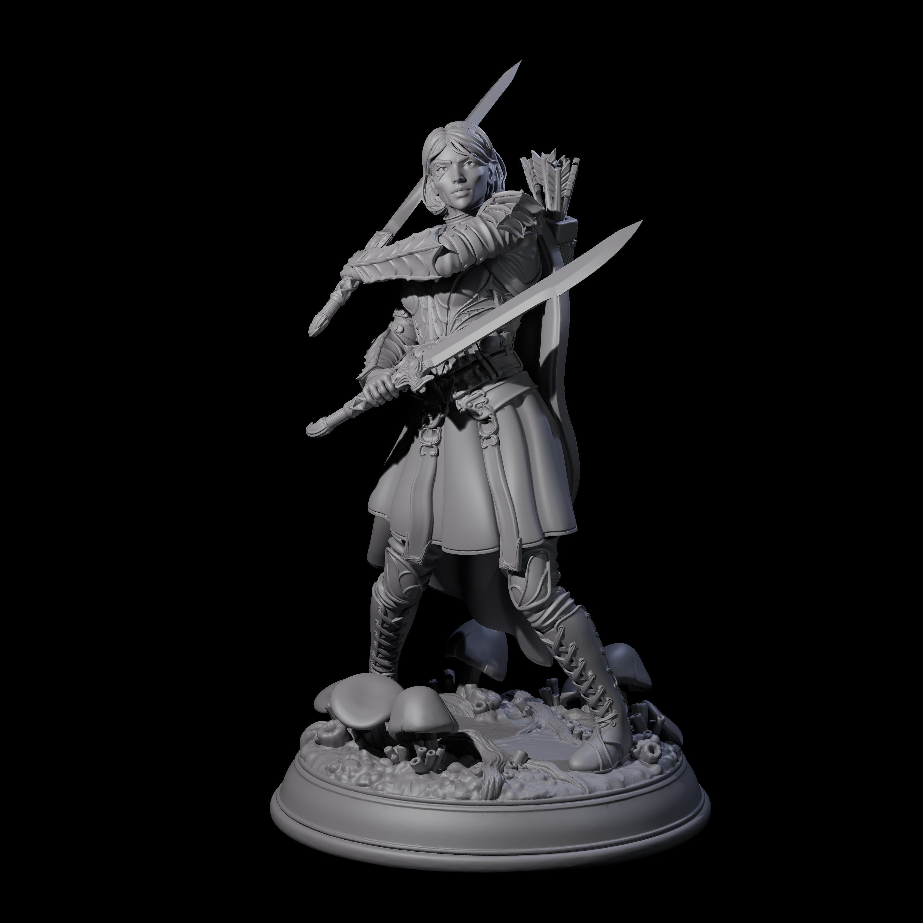 Slender Drow Hunter C Miniature for Dungeons and Dragons, Pathfinder or other TTRPGs