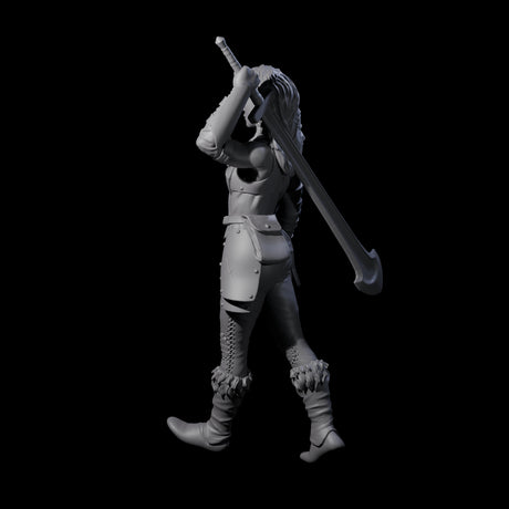 Slender Elf Barbarian Miniature for Dungeons and Dragons, Pathfinder or other TTRPGs
