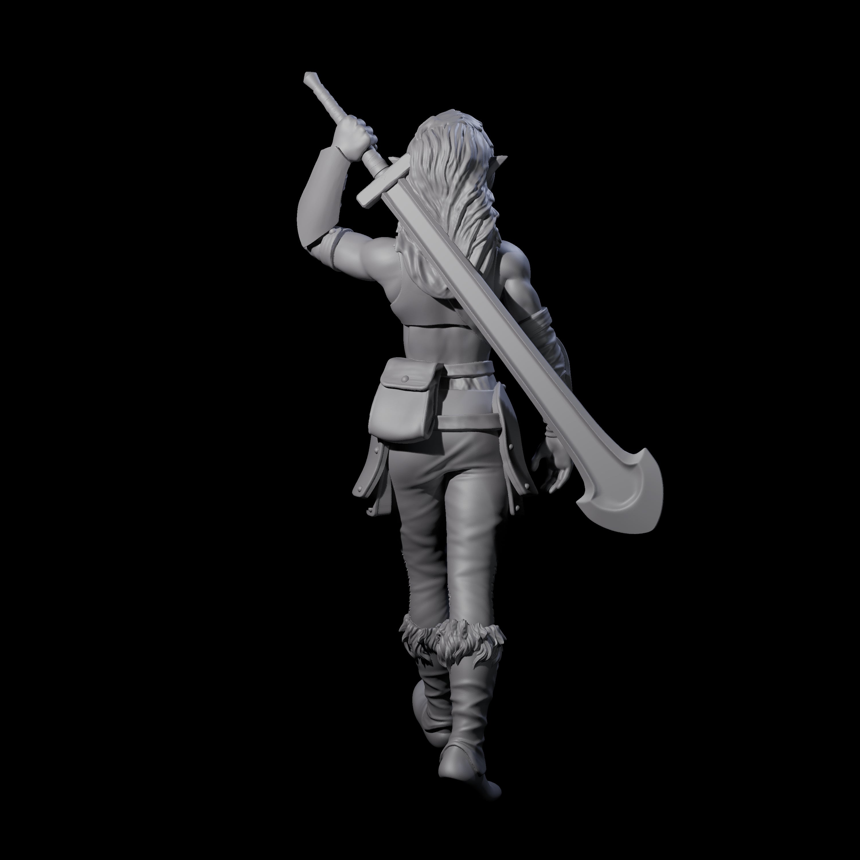 Slender Elf Barbarian Miniature for Dungeons and Dragons, Pathfinder or other TTRPGs